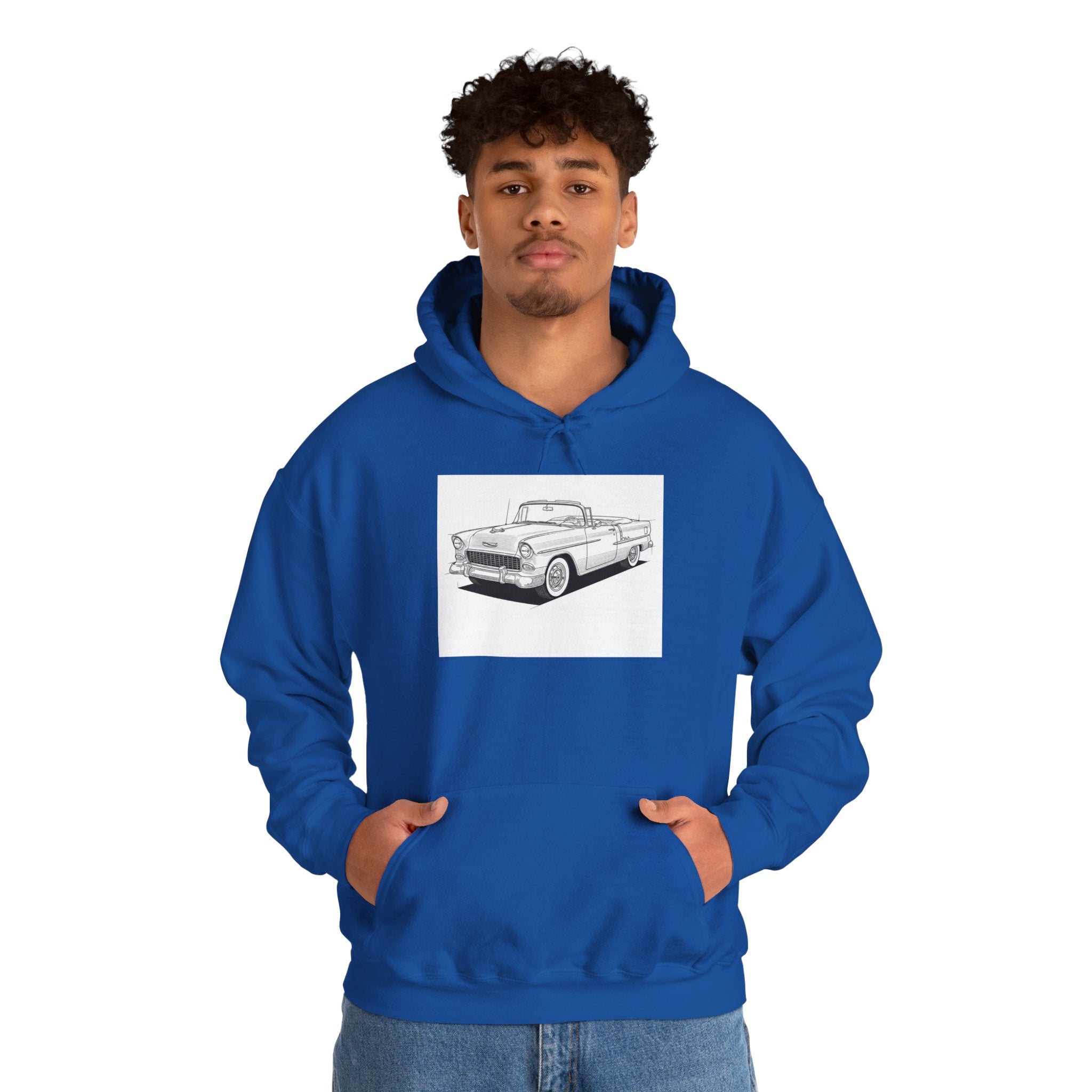 1955 Bel Air Classic Car Hoodie – Retro Chevy Sweatshirt for Vintage Car Lovers