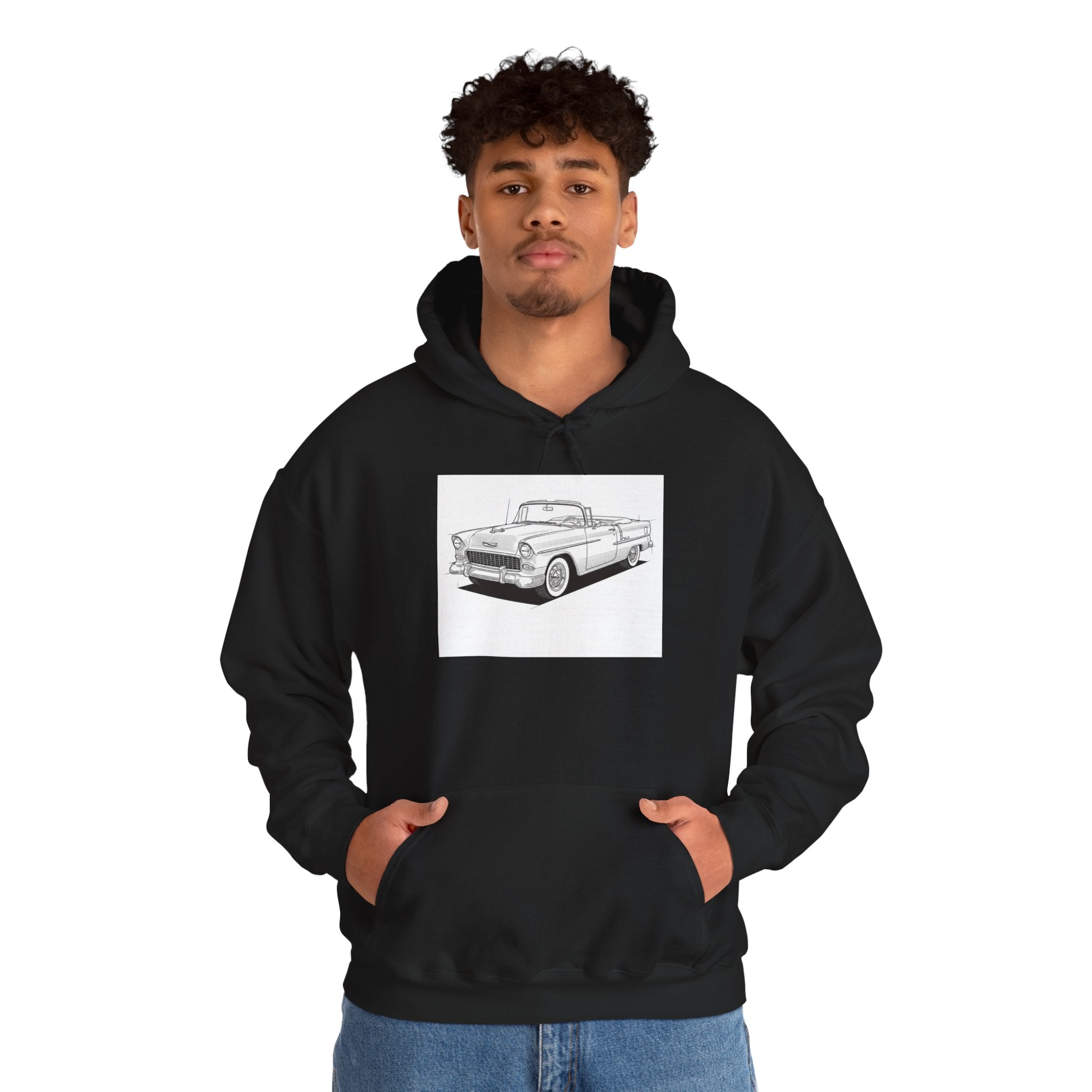 1955 Bel Air Classic Car Hoodie – Retro Chevy Sweatshirt for Vintage Car Lovers