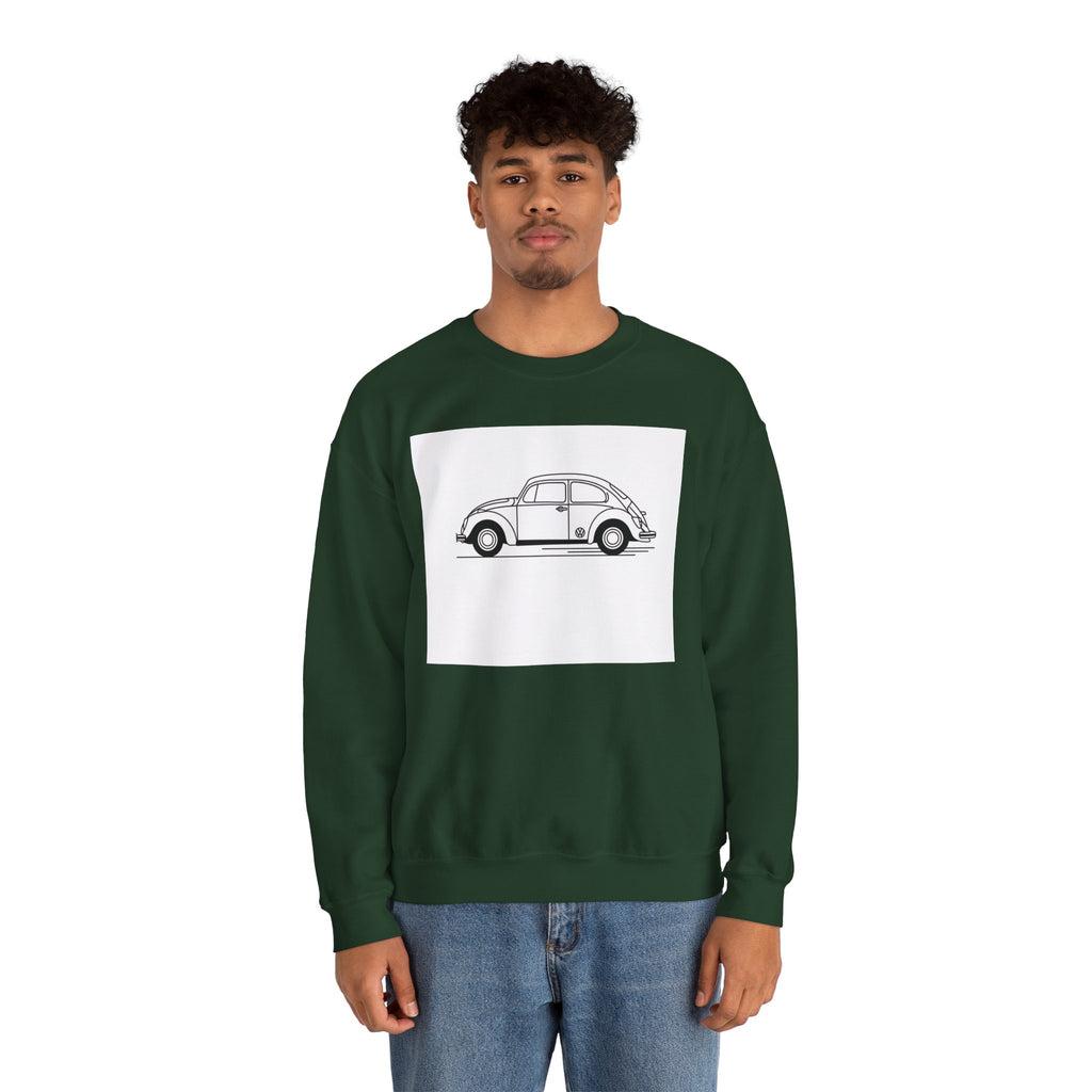 Volkswagen Beetle Outline Crewneck Sweatshirt — Classic Vintage Car Jumper