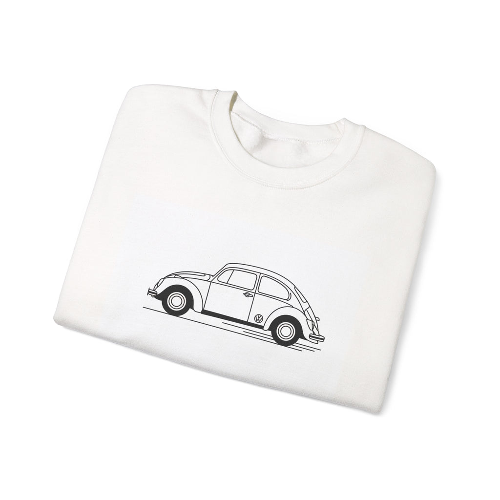 Volkswagen Beetle Outline Crewneck Sweatshirt — Classic Vintage Car Jumper