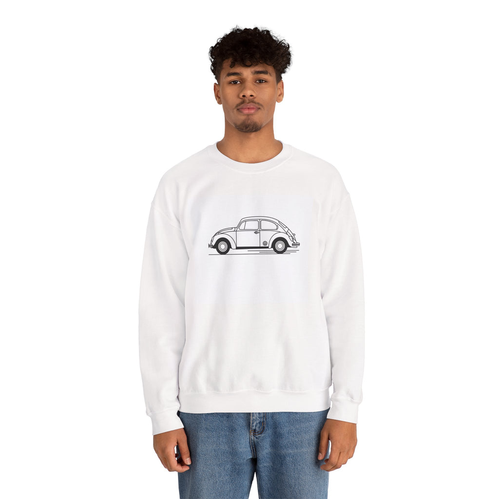 Volkswagen Beetle Outline Crewneck Sweatshirt — Classic Vintage Car Jumper