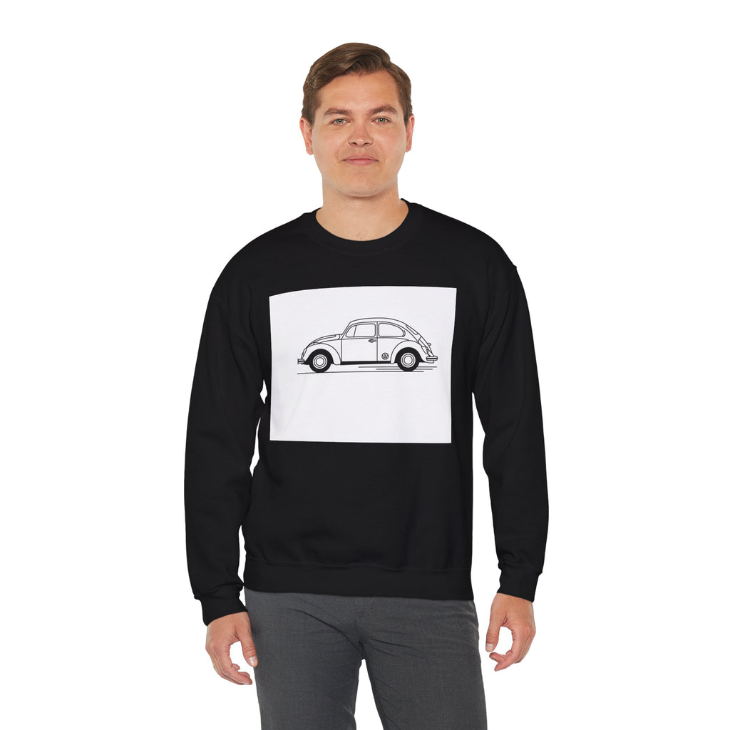 Volkswagen Beetle Outline Crewneck Sweatshirt — Classic Vintage Car Jumper