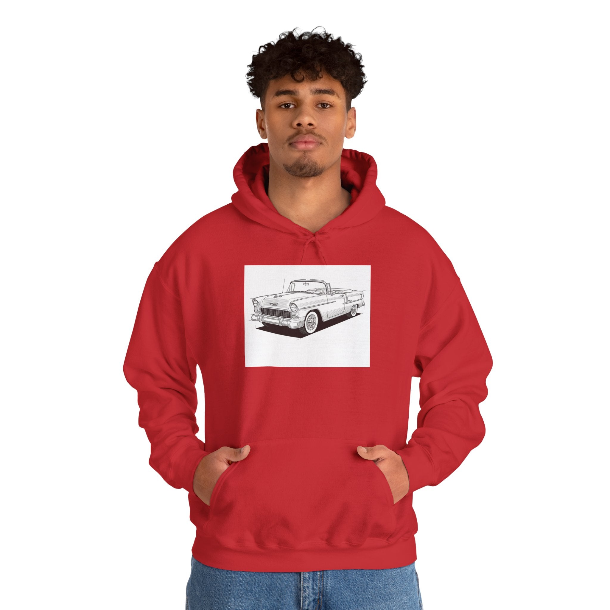 1955 Bel Air Classic Car Hoodie – Retro Chevy Sweatshirt for Vintage Car Lovers