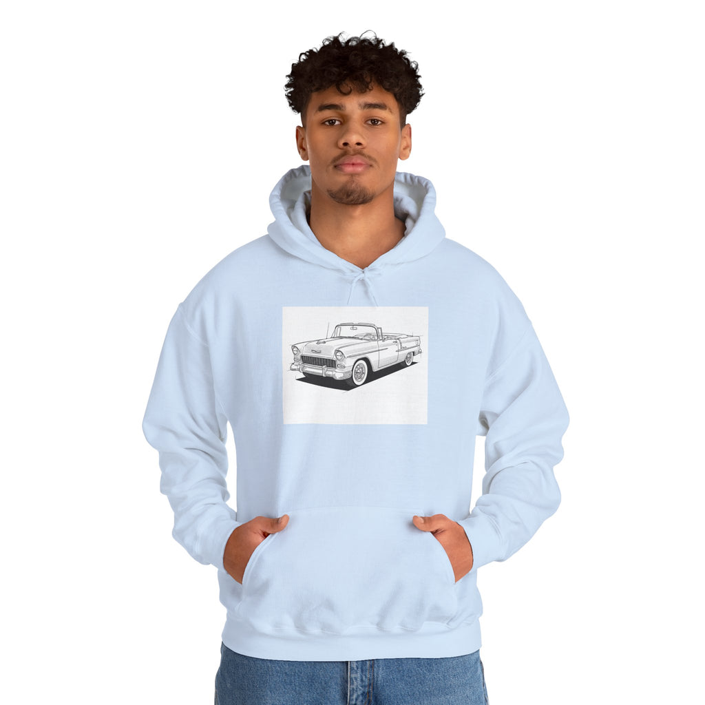 1955 Bel Air Classic Car Hoodie – Retro Chevy Sweatshirt for Vintage Car Lovers