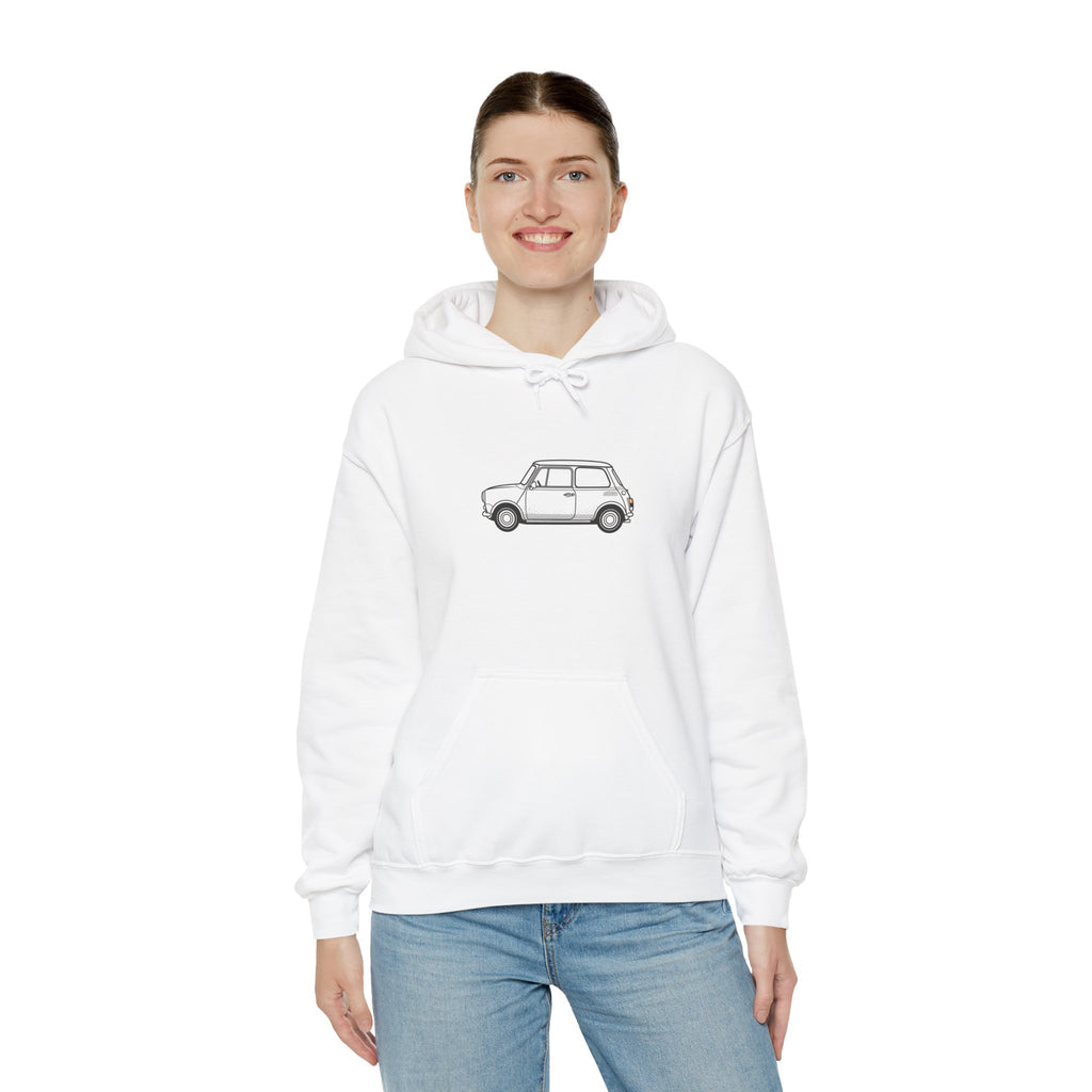 Retro Mini Cooper Hoodie — Classic Mini Car Sweatshirt for Enthusiasts