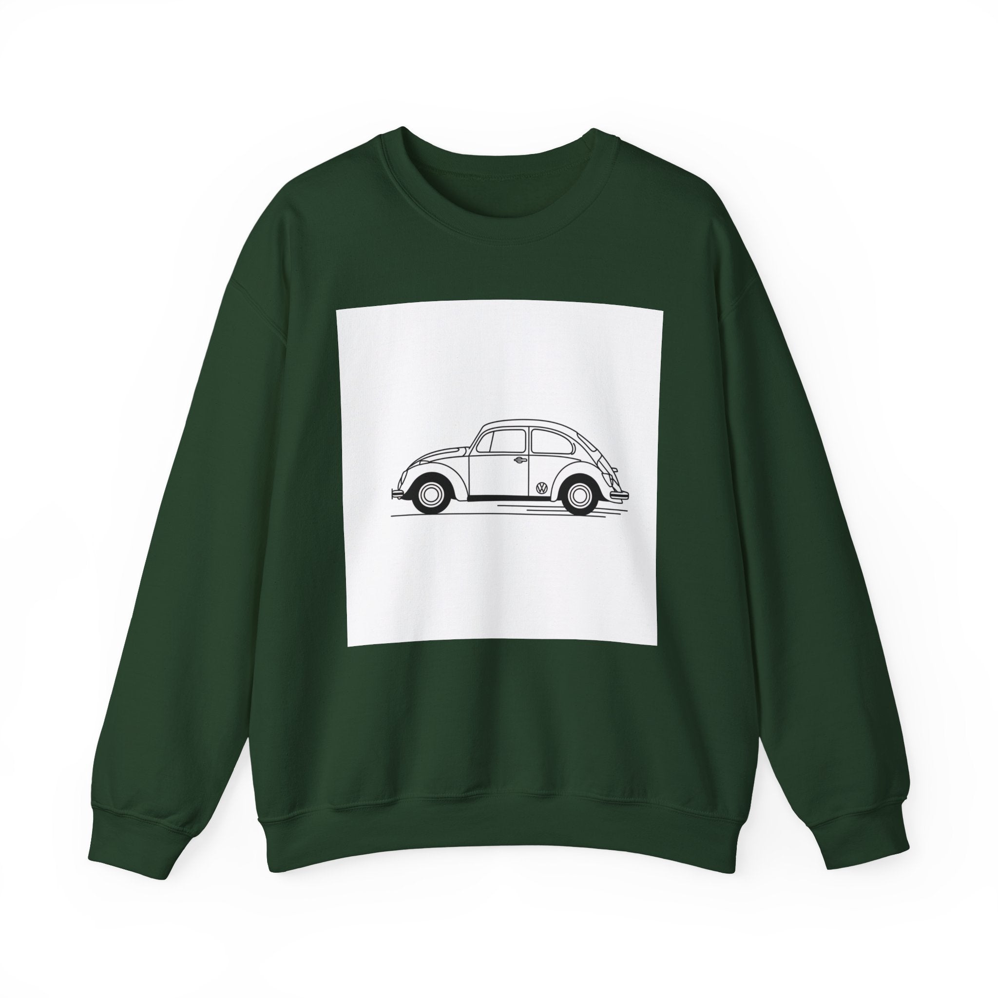 Volkswagen Beetle Outline Crewneck Sweatshirt — Classic Vintage Car Jumper