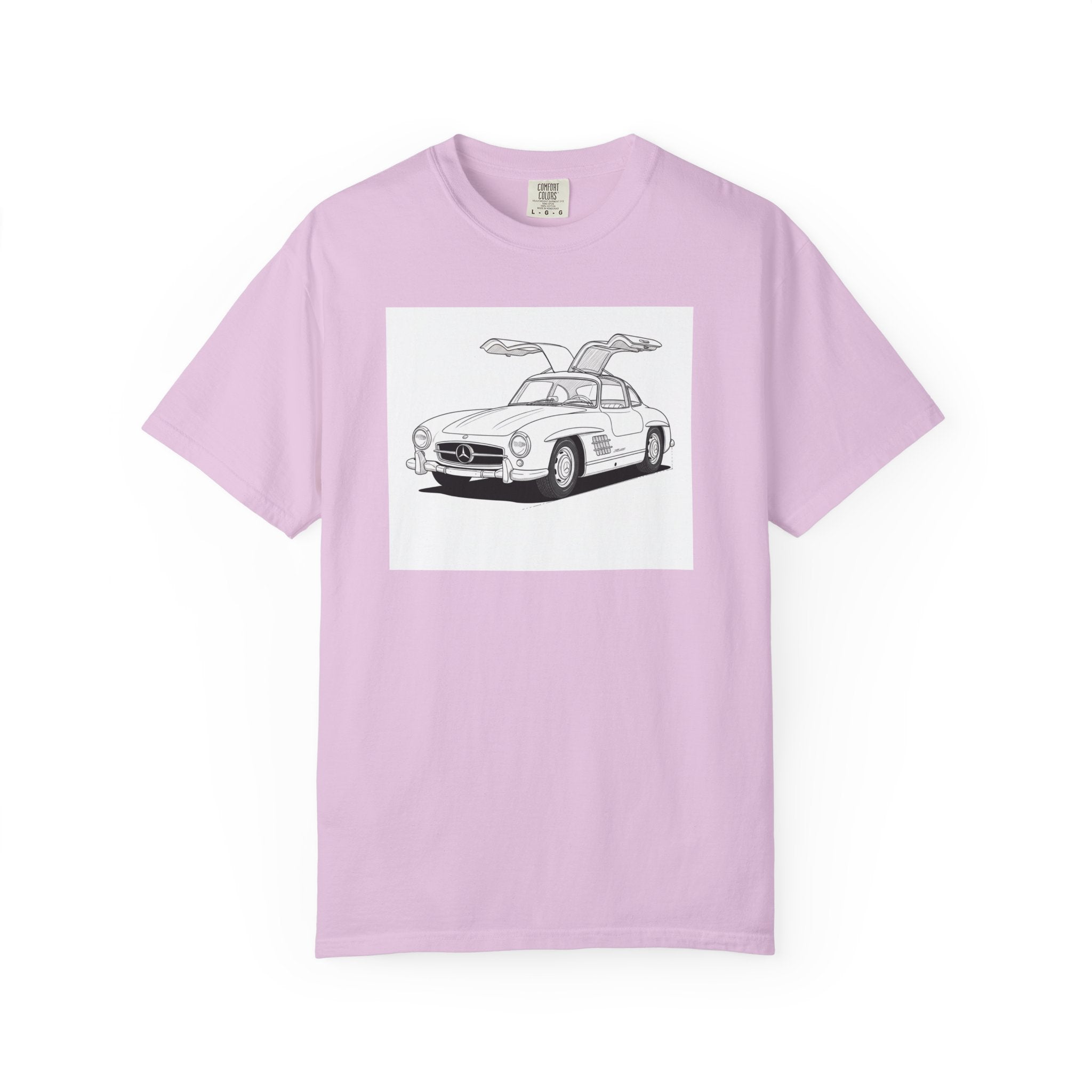 Mercedes 300SL Gullwing Line Art T-shirt — Classic Car Enthusiast Gift for Him or Her