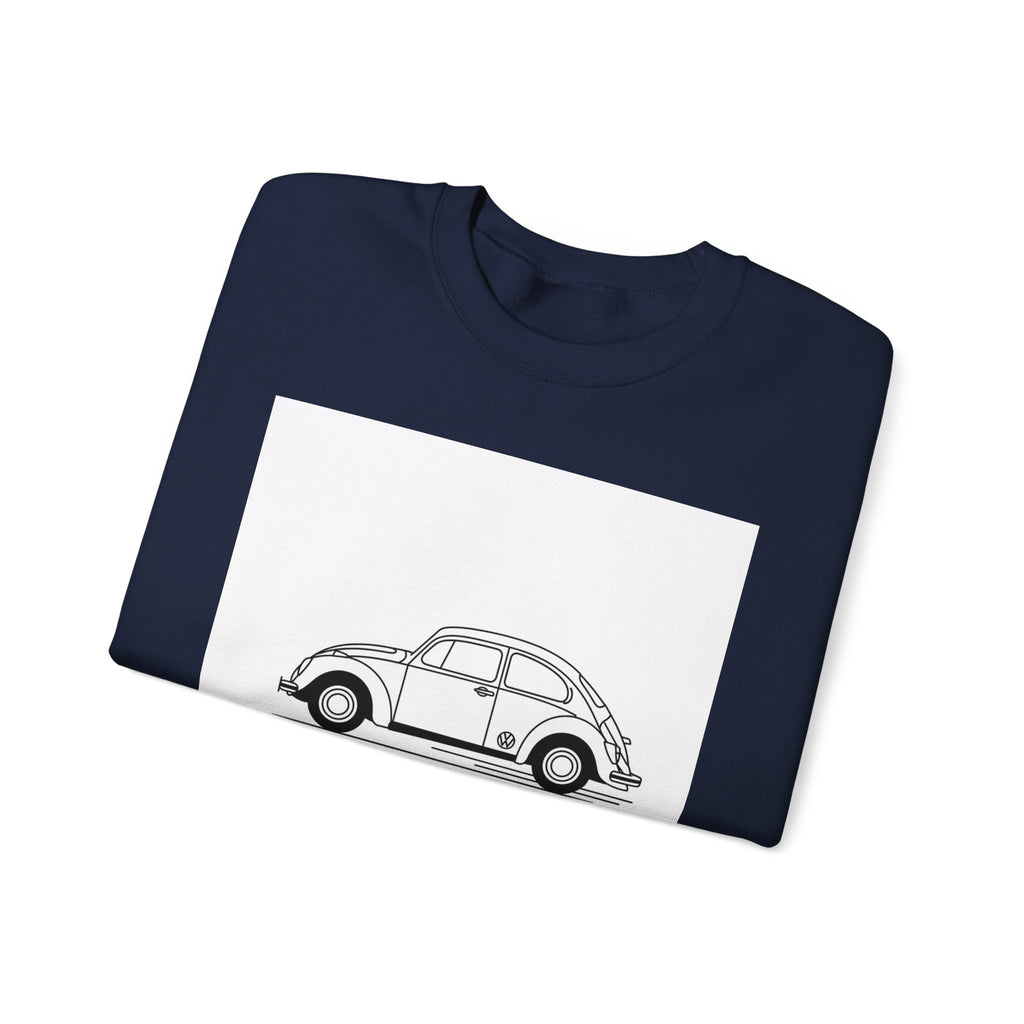 Volkswagen Beetle Outline Crewneck Sweatshirt — Classic Vintage Car Jumper