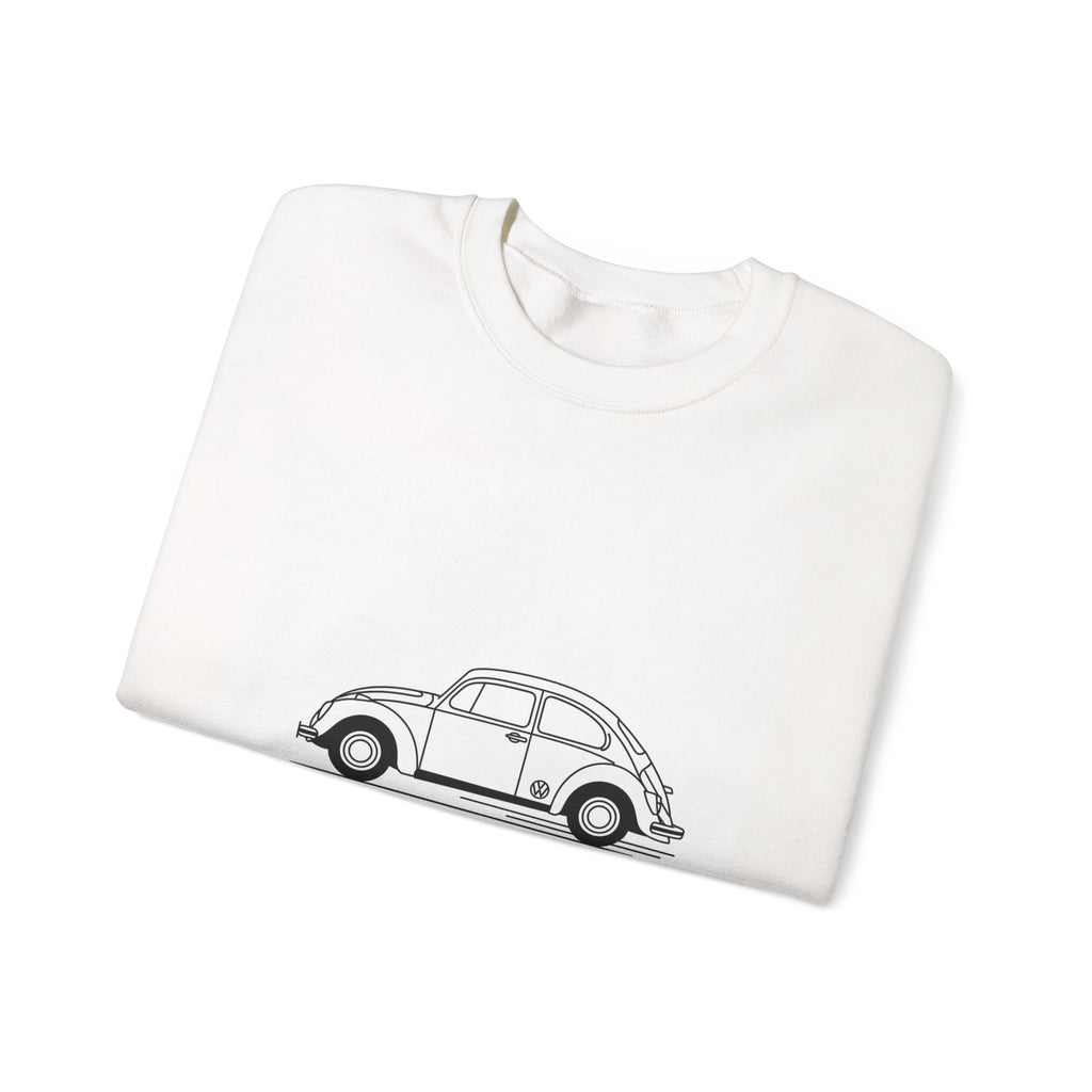 Volkswagen Beetle Outline Crewneck Sweatshirt — Classic Vintage Car Jumper