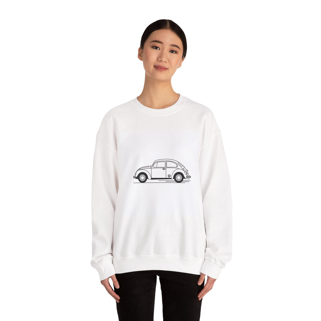 Volkswagen Beetle Outline Crewneck Sweatshirt — Classic Vintage Car Jumper
