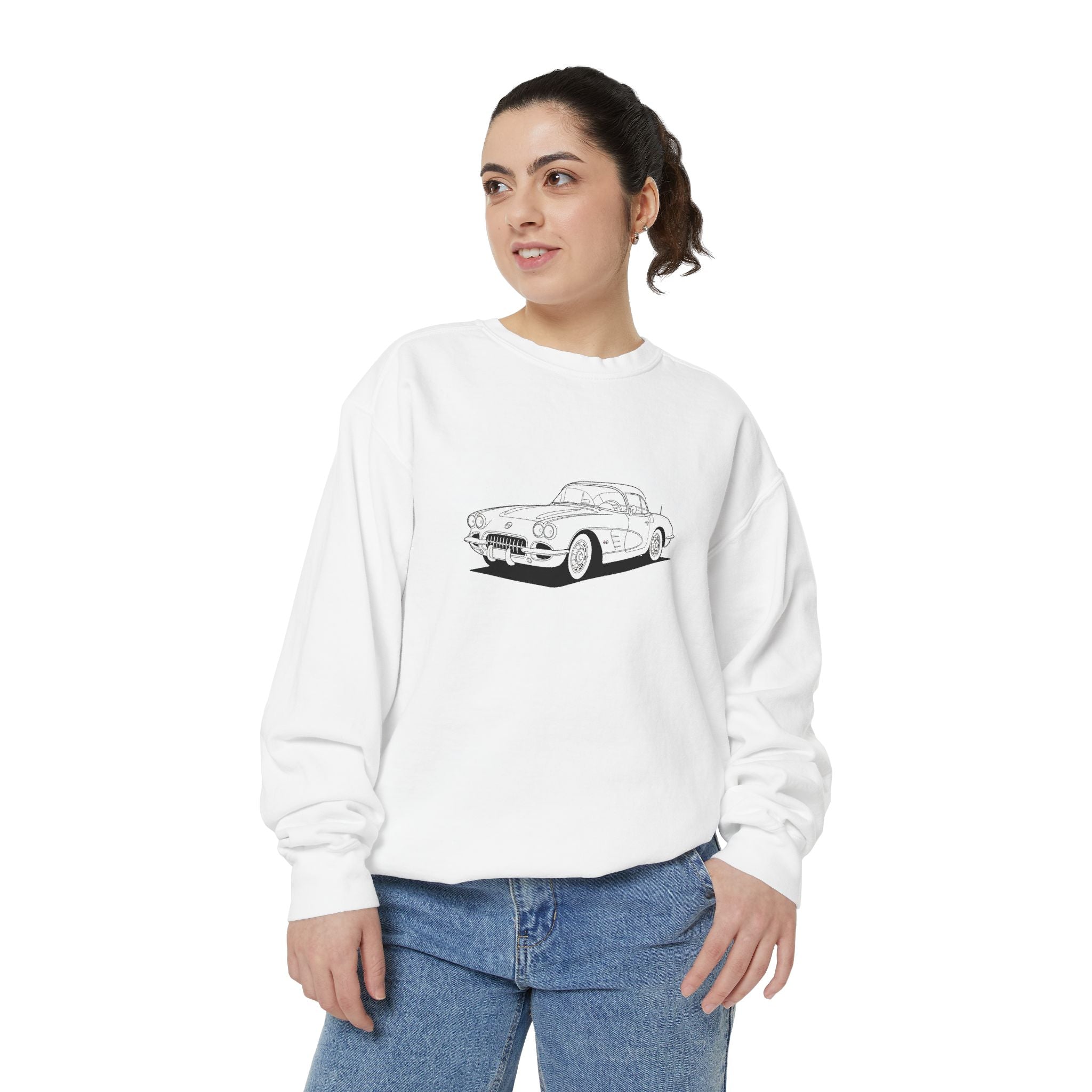 1950s C1 Corvette Sweatshirt — Classic American Vintage Car Design