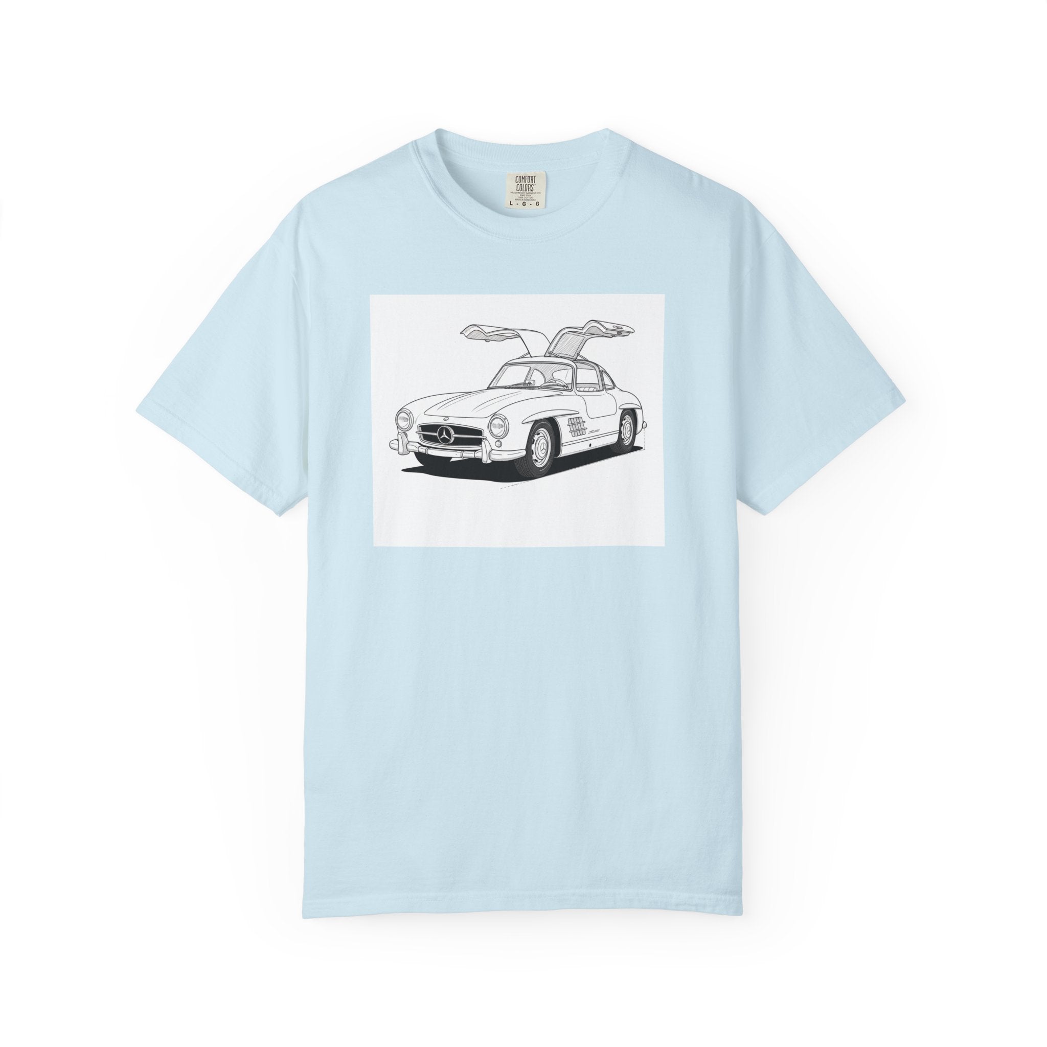Mercedes 300SL Gullwing Line Art T-shirt — Classic Car Enthusiast Gift for Him or Her