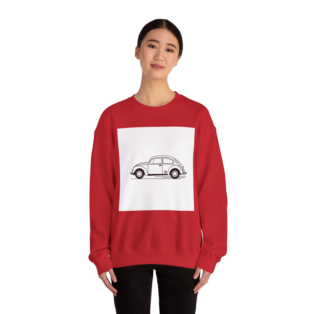Volkswagen Beetle Outline Crewneck Sweatshirt — Classic Vintage Car Jumper