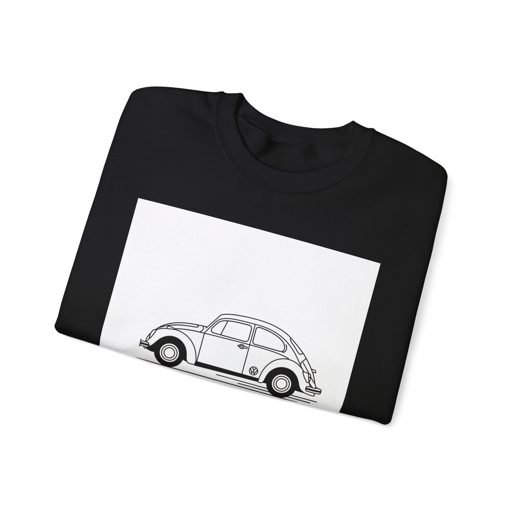 Volkswagen Beetle Outline Crewneck Sweatshirt — Classic Vintage Car Jumper