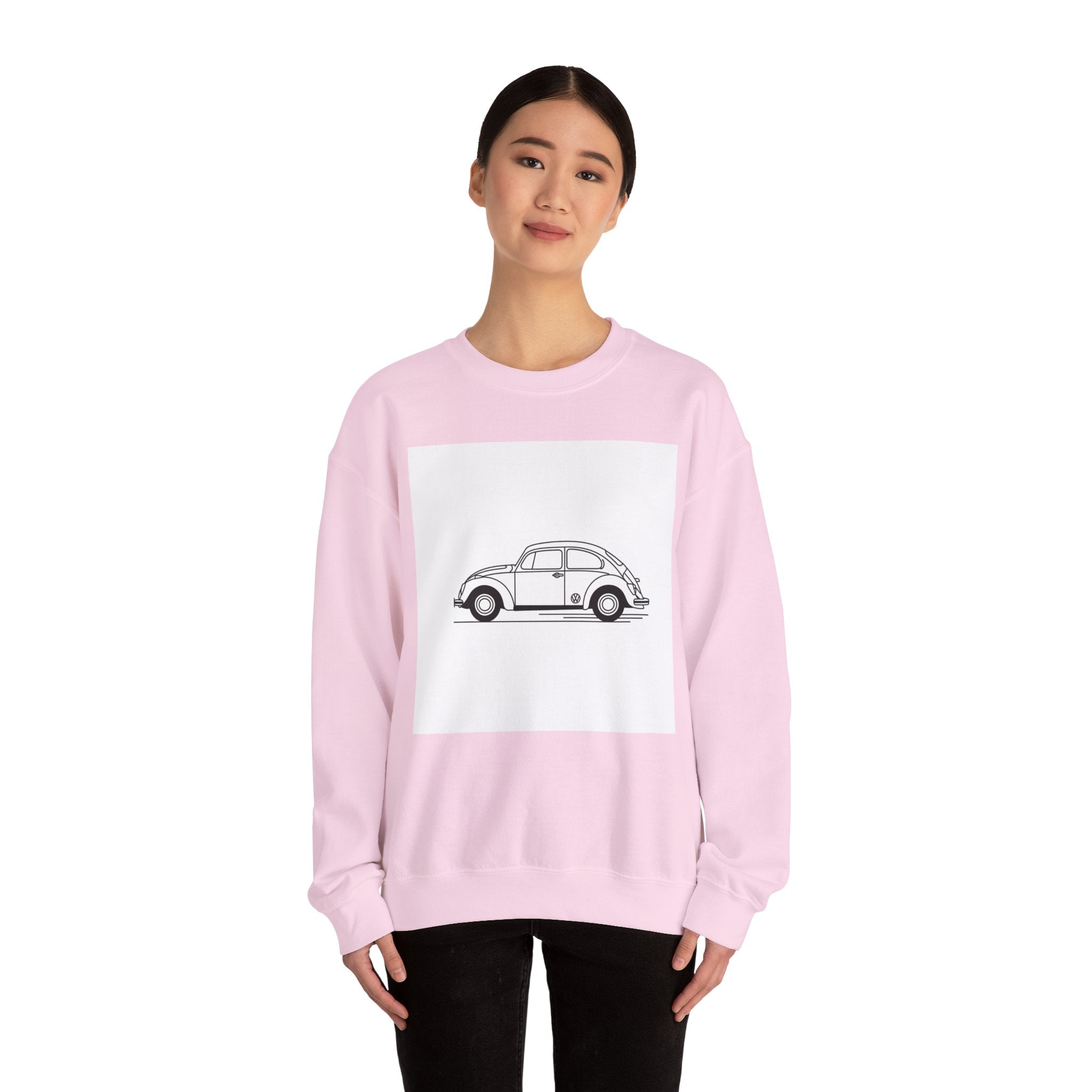 Volkswagen Beetle Outline Crewneck Sweatshirt — Classic Vintage Car Jumper