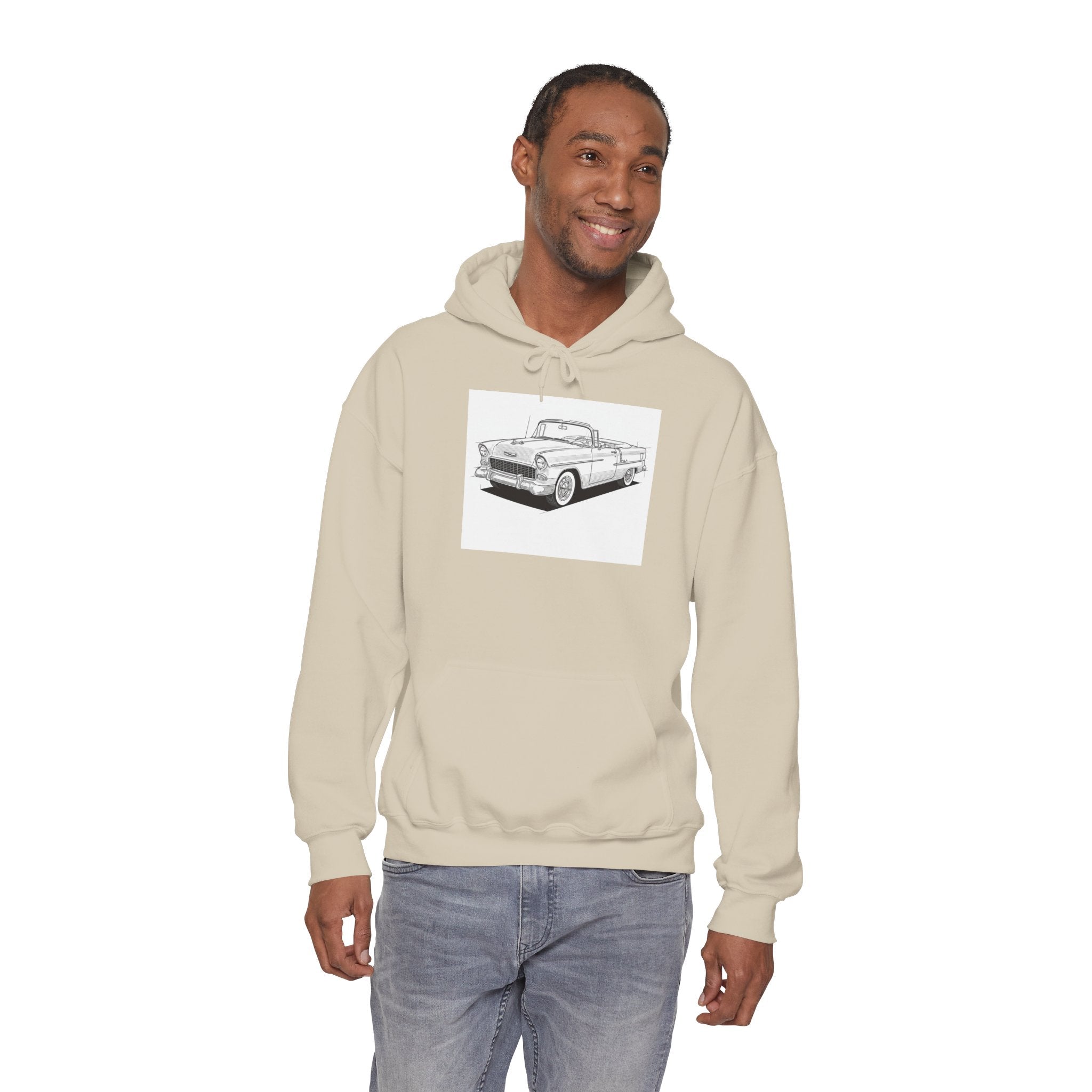 1955 Bel Air Classic Car Hoodie – Retro Chevy Sweatshirt for Vintage Car Lovers