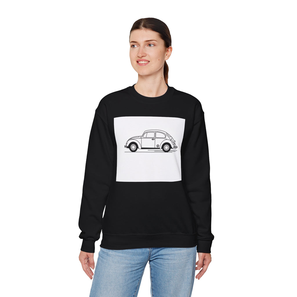 Volkswagen Beetle Outline Crewneck Sweatshirt — Classic Vintage Car Jumper