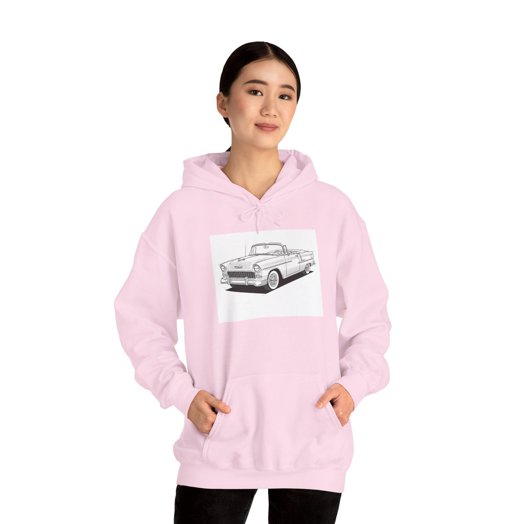1955 Bel Air Classic Car Hoodie – Retro Chevy Sweatshirt for Vintage Car Lovers