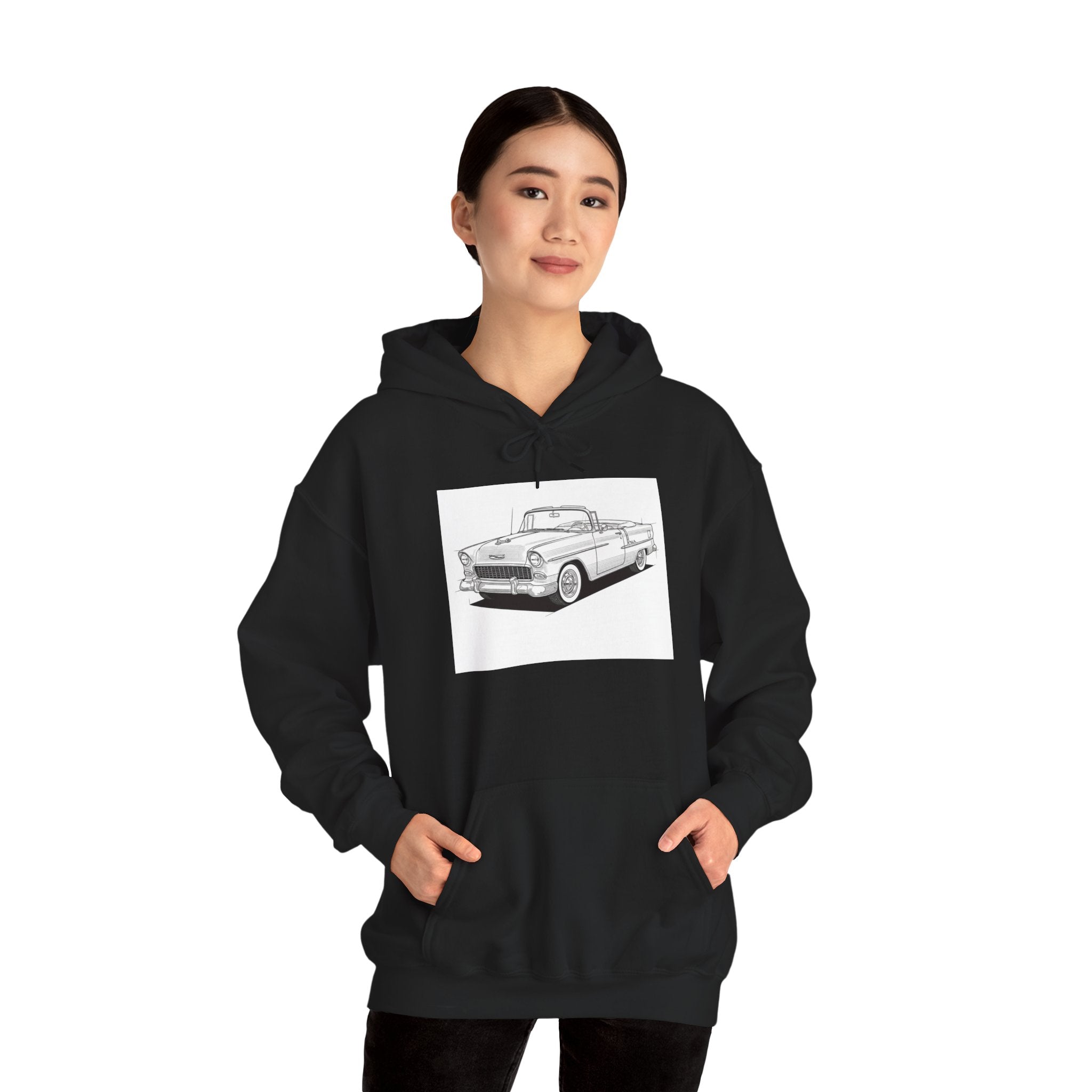 1955 Bel Air Classic Car Hoodie – Retro Chevy Sweatshirt for Vintage Car Lovers