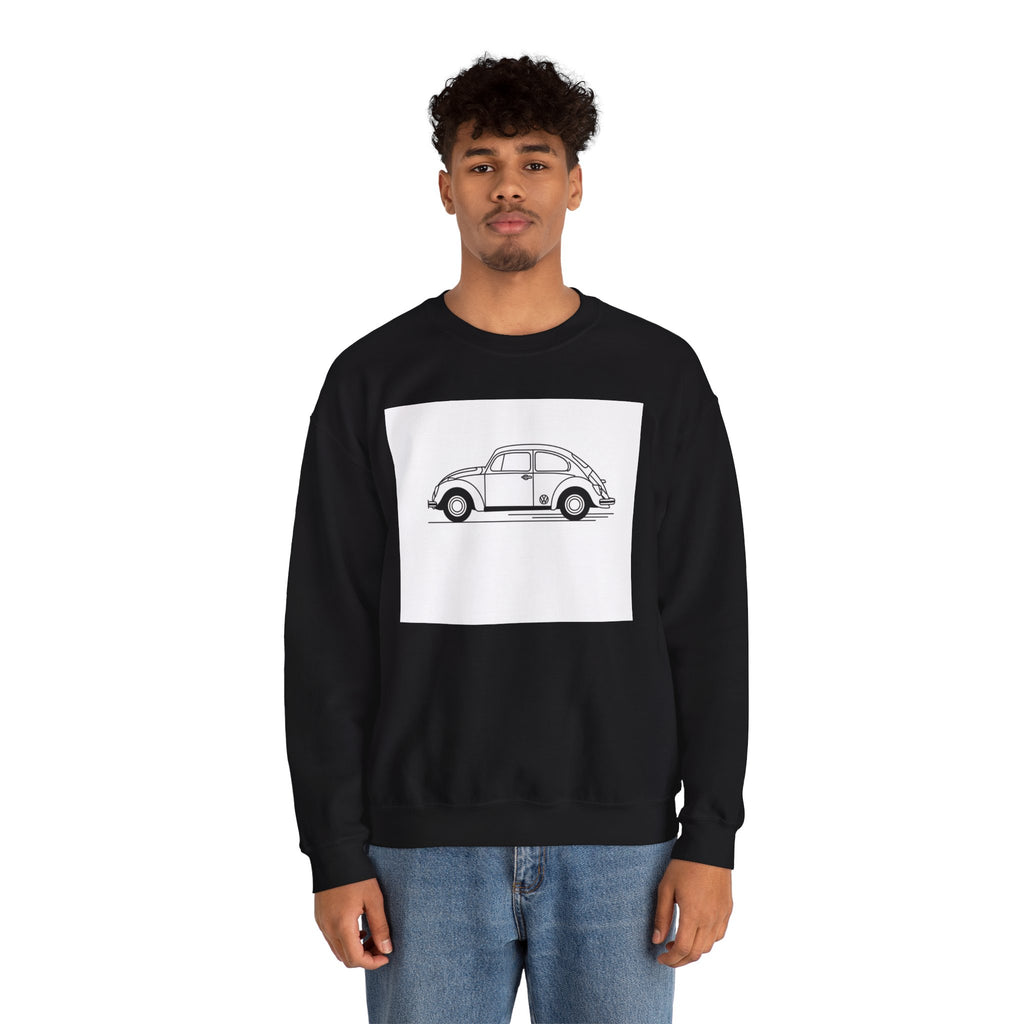 Volkswagen Beetle Outline Crewneck Sweatshirt — Classic Vintage Car Jumper
