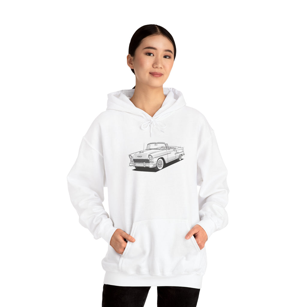 1955 Bel Air Classic Car Hoodie – Retro Chevy Sweatshirt for Vintage Car Lovers