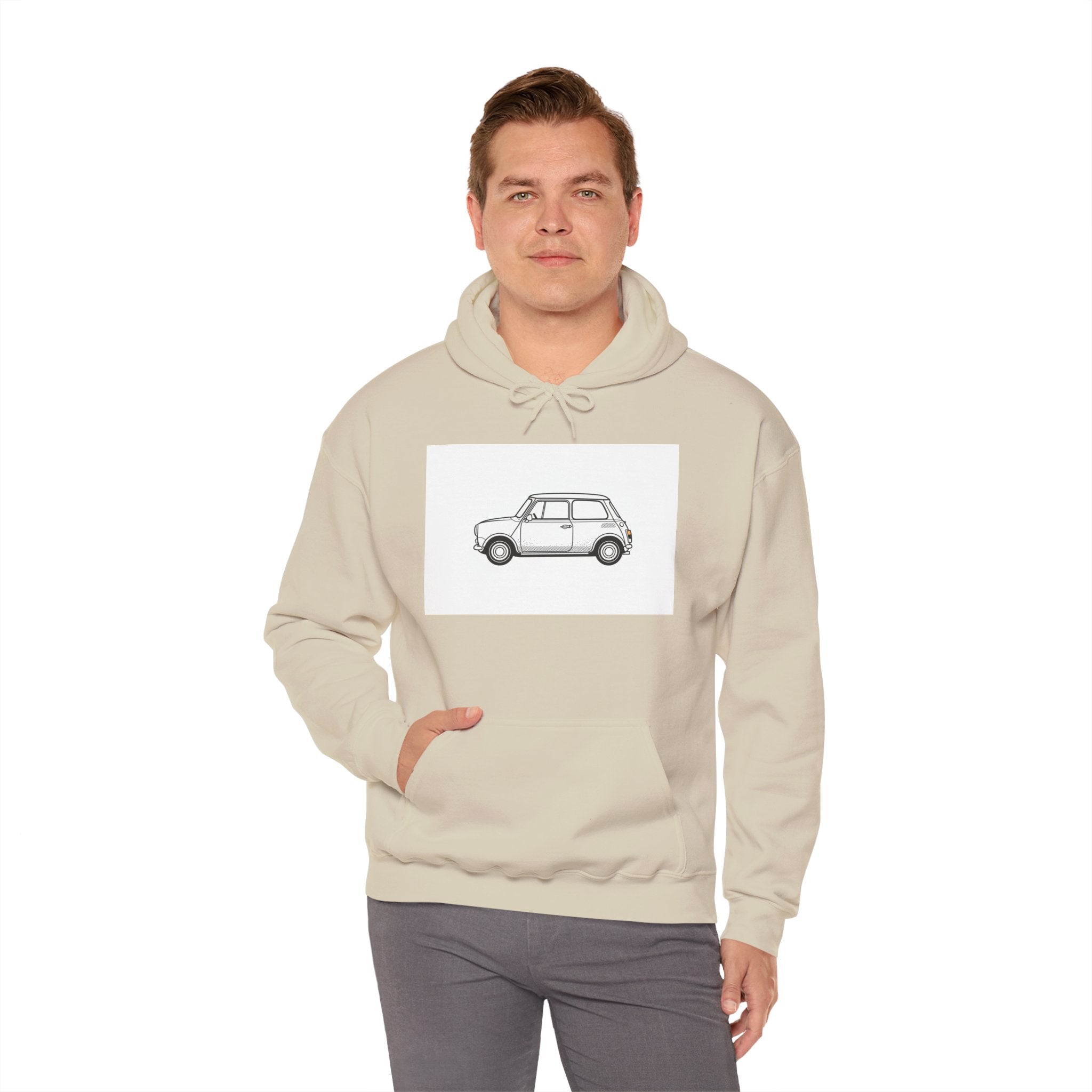 Retro Mini Cooper Hoodie — Classic Mini Car Sweatshirt for Enthusiasts