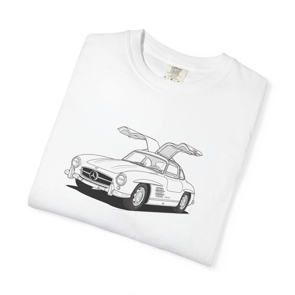 Mercedes 300SL Gullwing Line Art T-shirt — Classic Car Enthusiast Gift for Him or Her