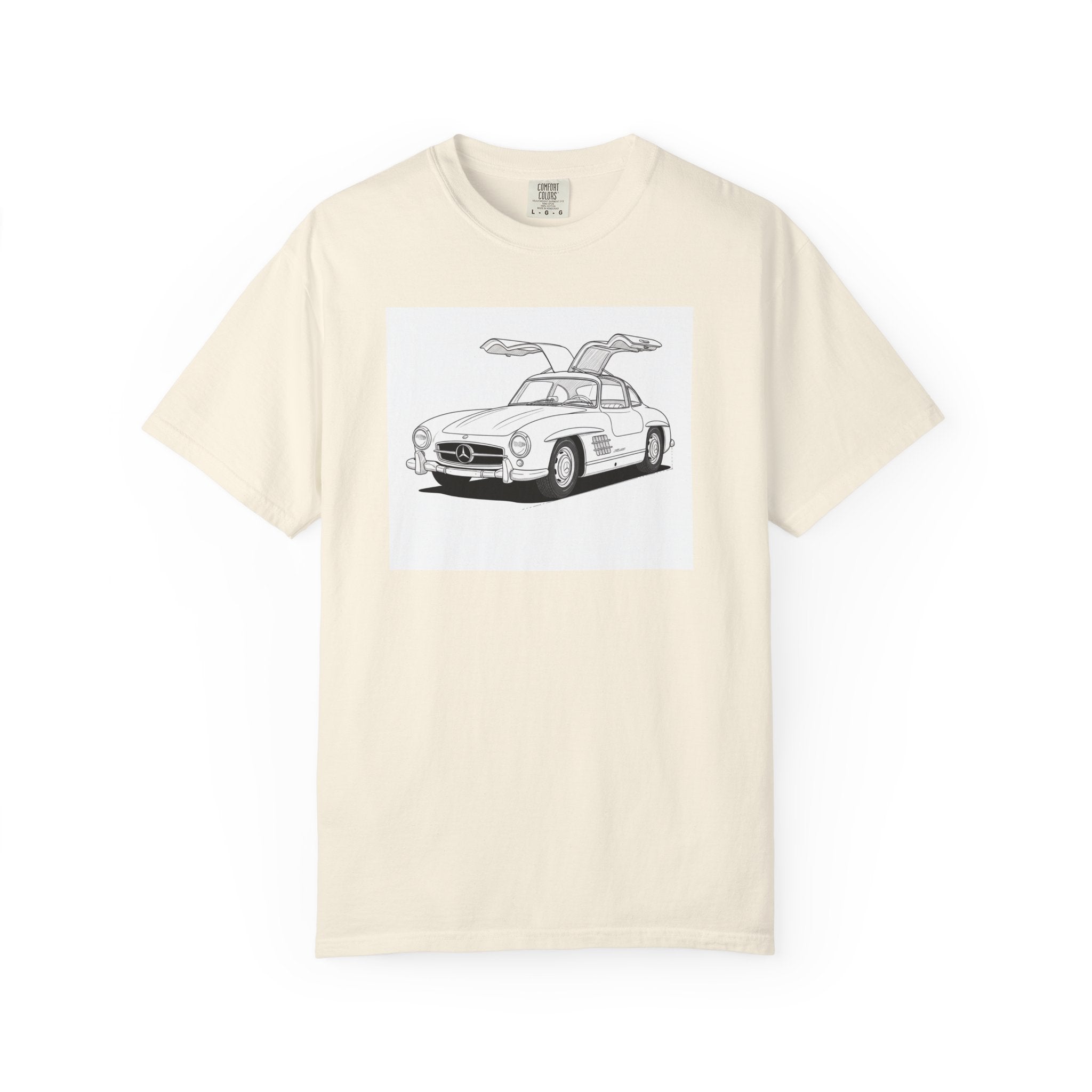 Mercedes 300SL Gullwing Line Art T-shirt — Classic Car Enthusiast Gift for Him or Her