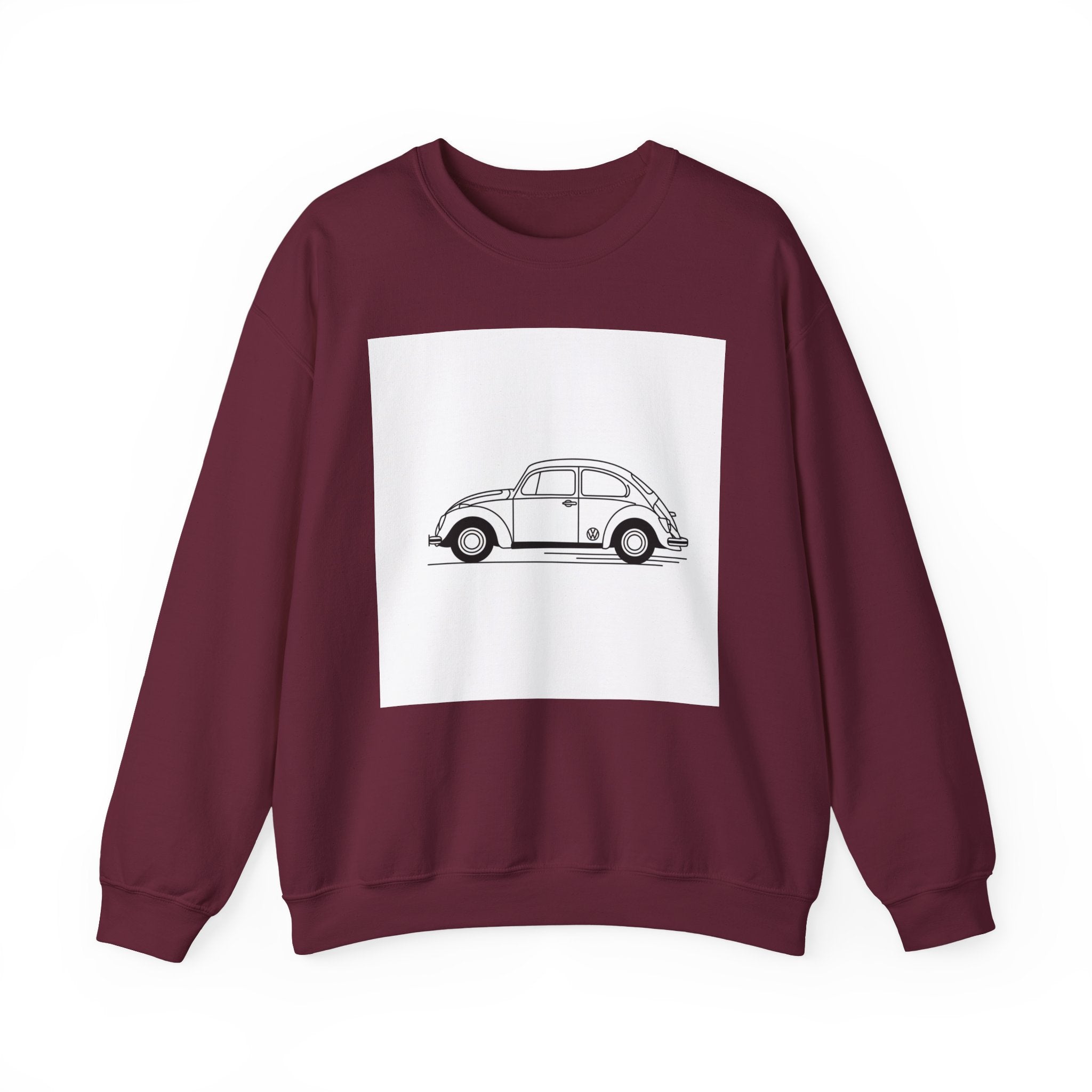 Volkswagen Beetle Outline Crewneck Sweatshirt — Classic Vintage Car Jumper