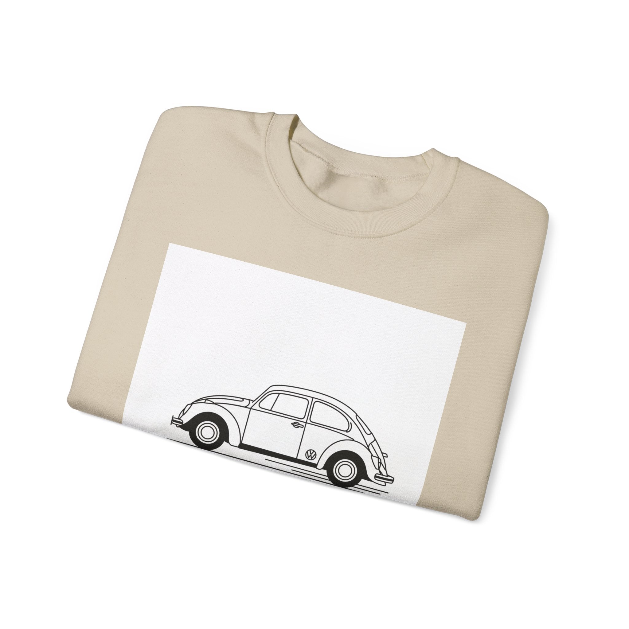 Volkswagen Beetle Outline Crewneck Sweatshirt — Classic Vintage Car Jumper