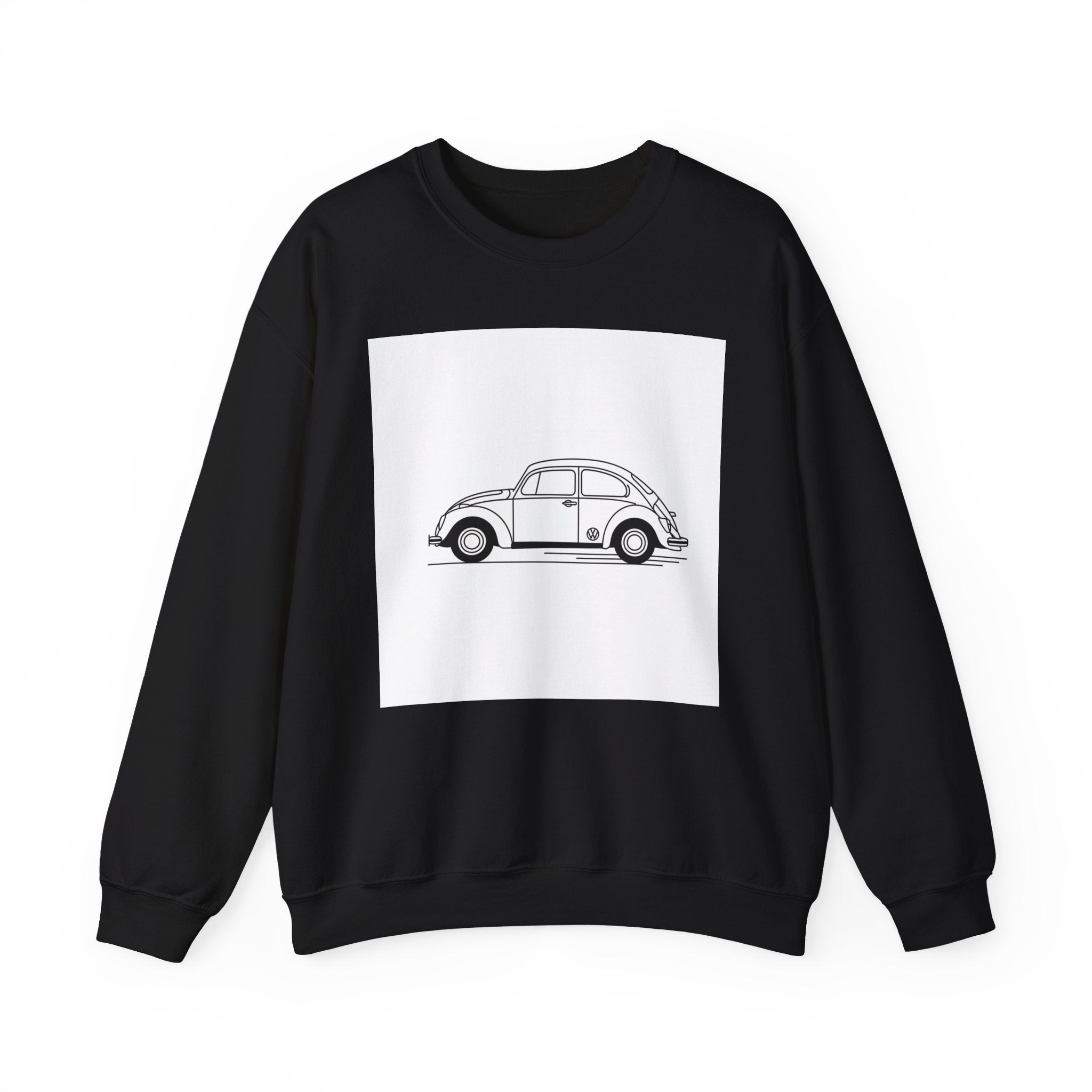 Volkswagen Beetle Outline Crewneck Sweatshirt — Classic Vintage Car Jumper