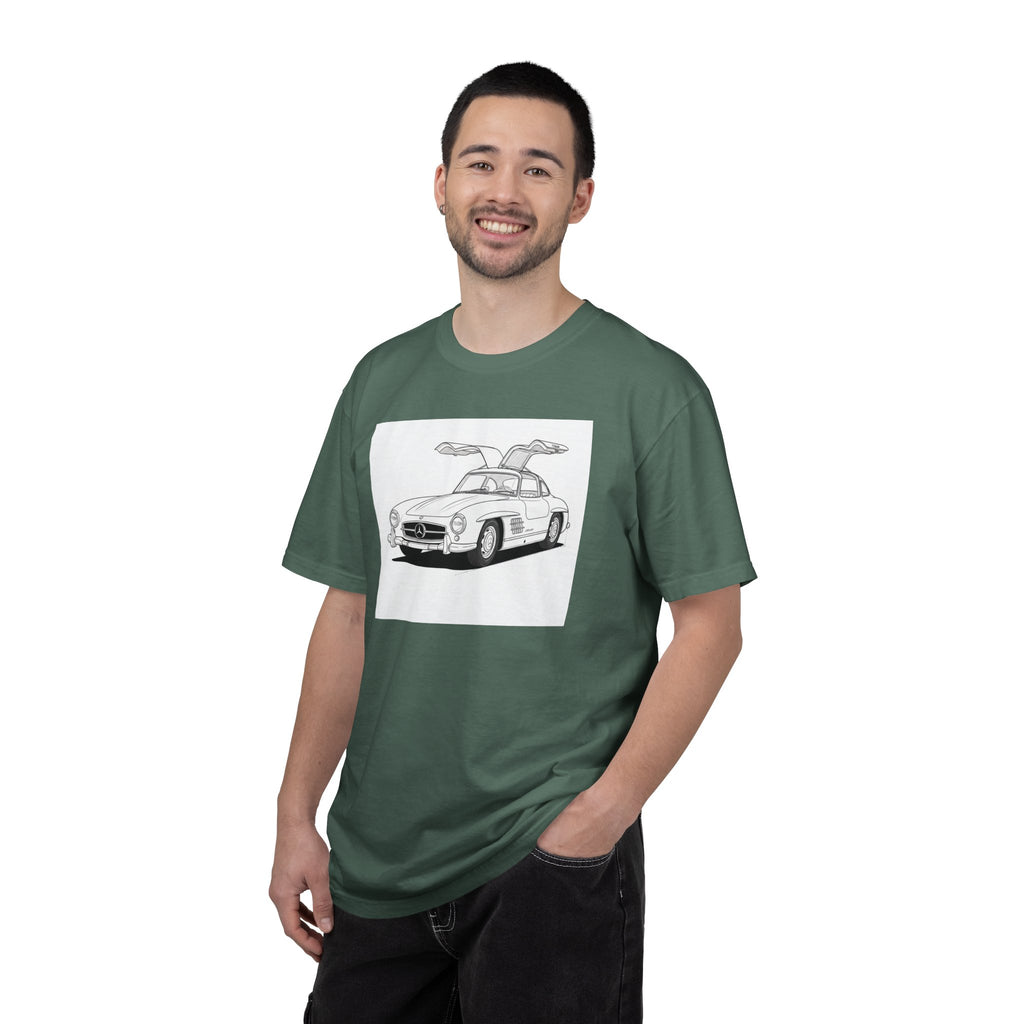 Mercedes 300SL Gullwing Line Art T-shirt — Classic Car Enthusiast Gift for Him or Her
