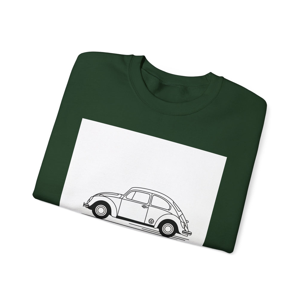 Volkswagen Beetle Outline Crewneck Sweatshirt — Classic Vintage Car Jumper