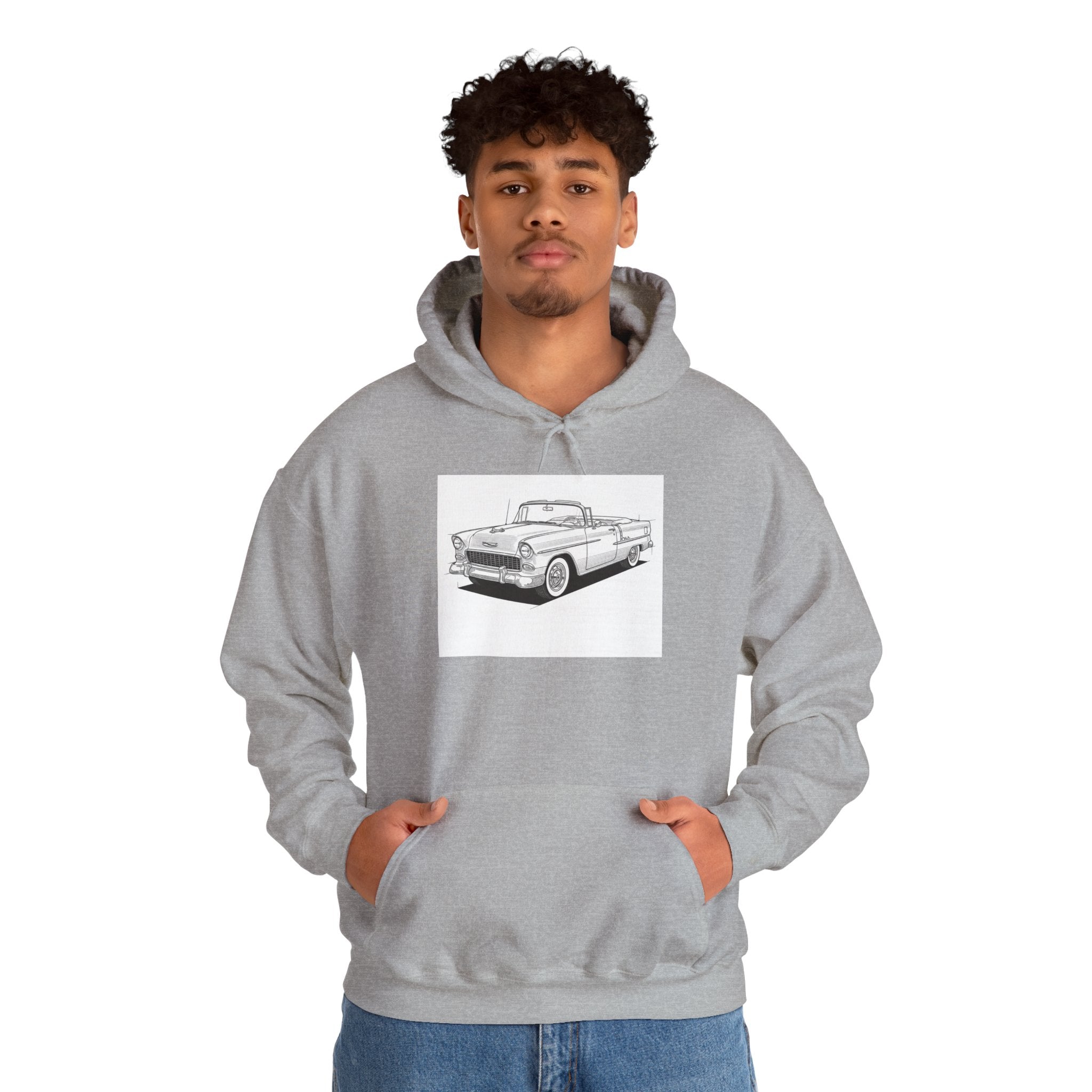 1955 Bel Air Classic Car Hoodie – Retro Chevy Sweatshirt for Vintage Car Lovers