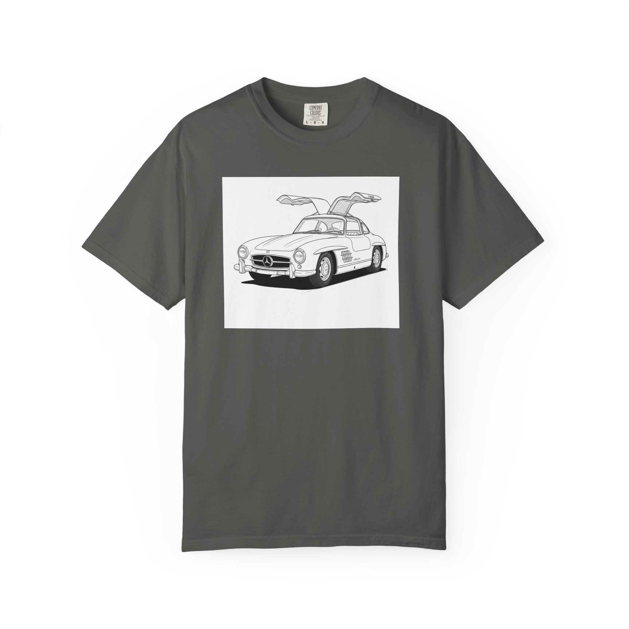 Mercedes 300SL Gullwing Line Art T-shirt — Classic Car Enthusiast Gift for Him or Her