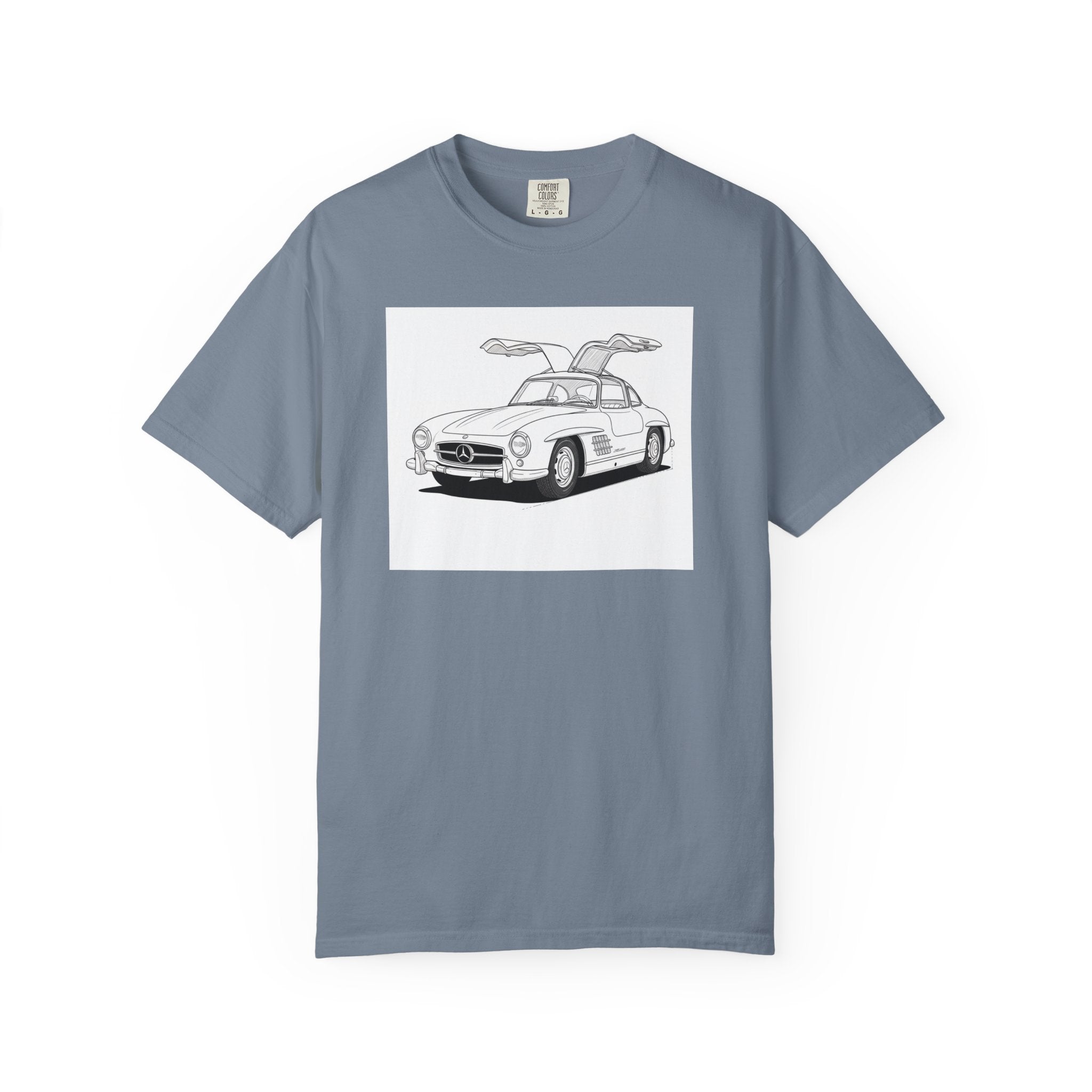 Mercedes 300SL Gullwing Line Art T-shirt — Classic Car Enthusiast Gift for Him or Her