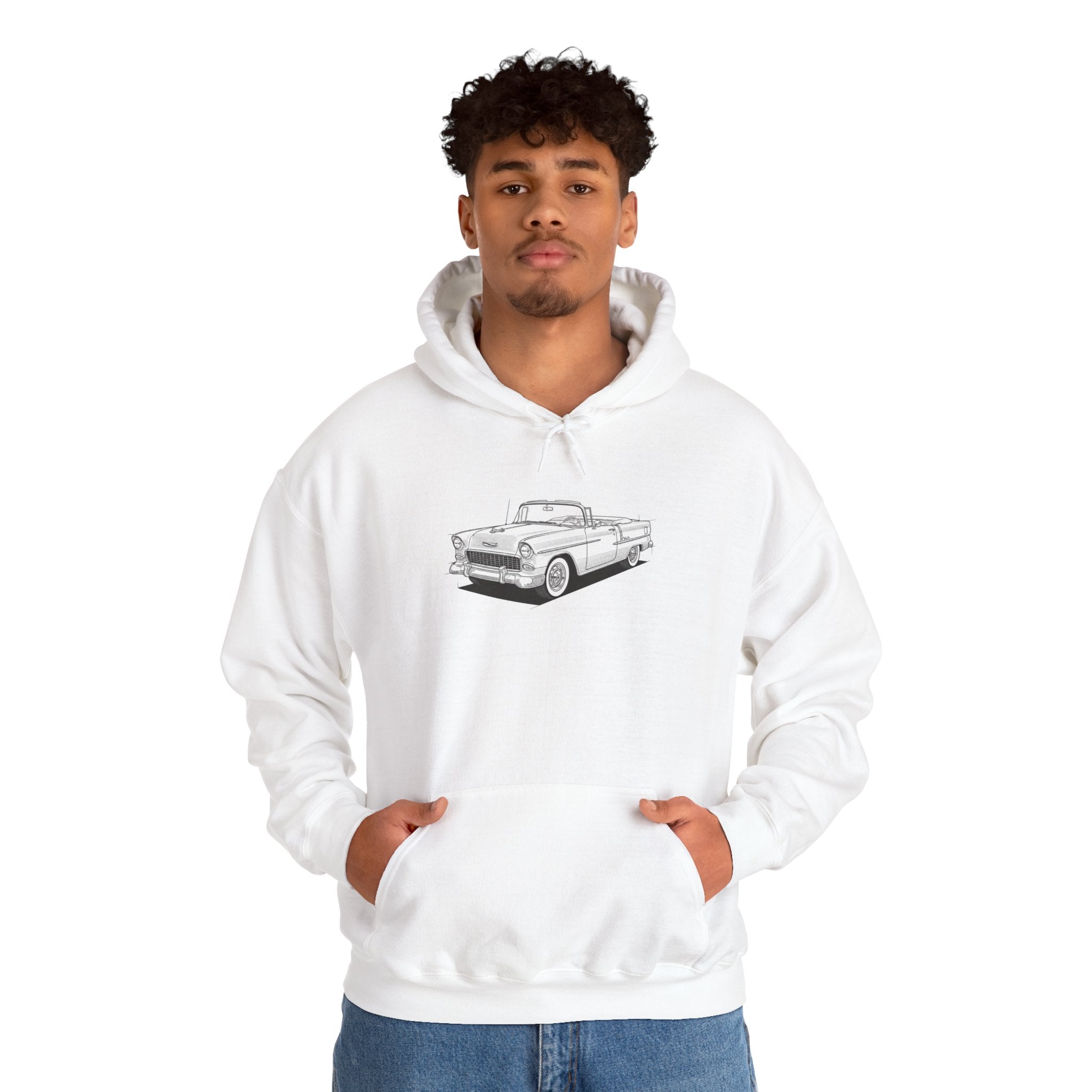 1955 Bel Air Classic Car Hoodie – Retro Chevy Sweatshirt for Vintage Car Lovers