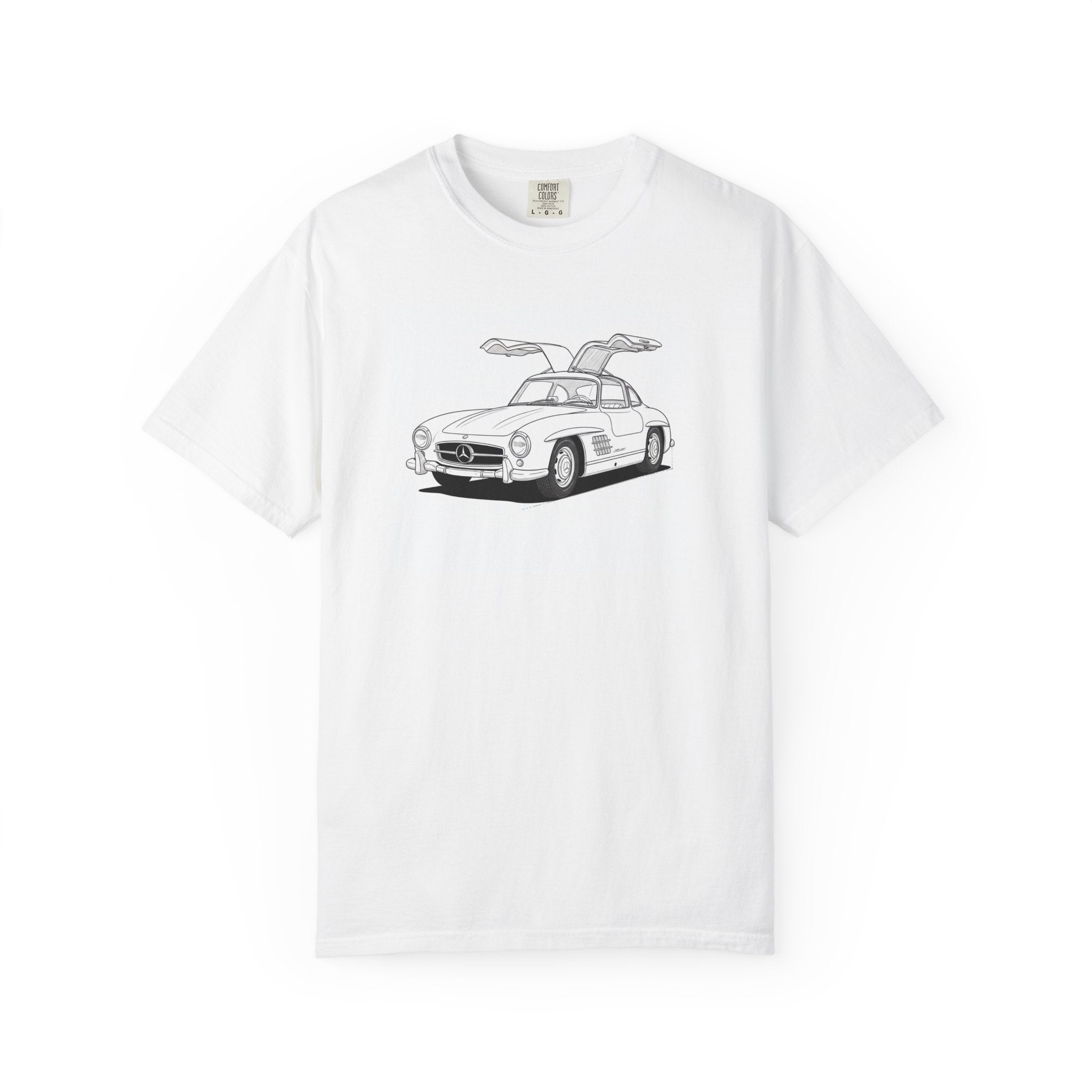 Mercedes 300SL Gullwing Line Art T-shirt — Classic Car Enthusiast Gift for Him or Her