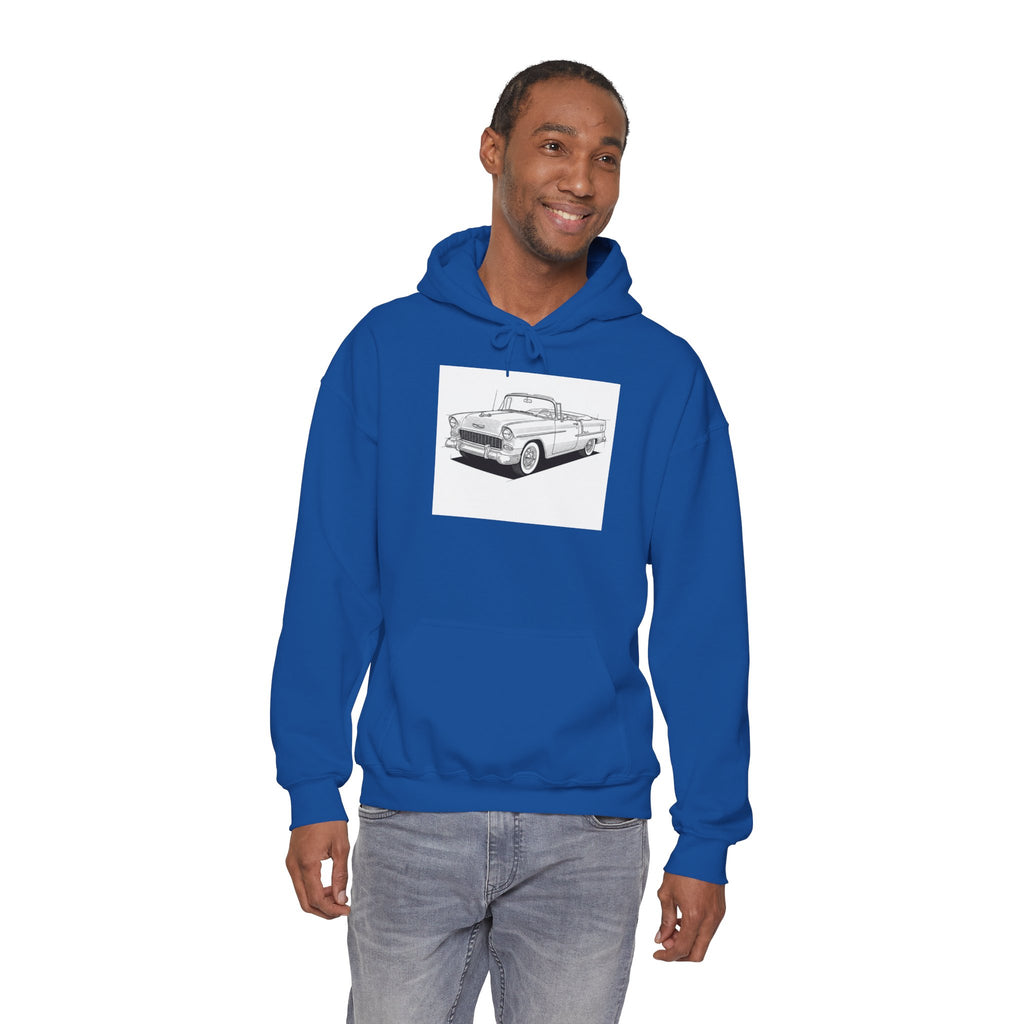 1955 Bel Air Classic Car Hoodie – Retro Chevy Sweatshirt for Vintage Car Lovers