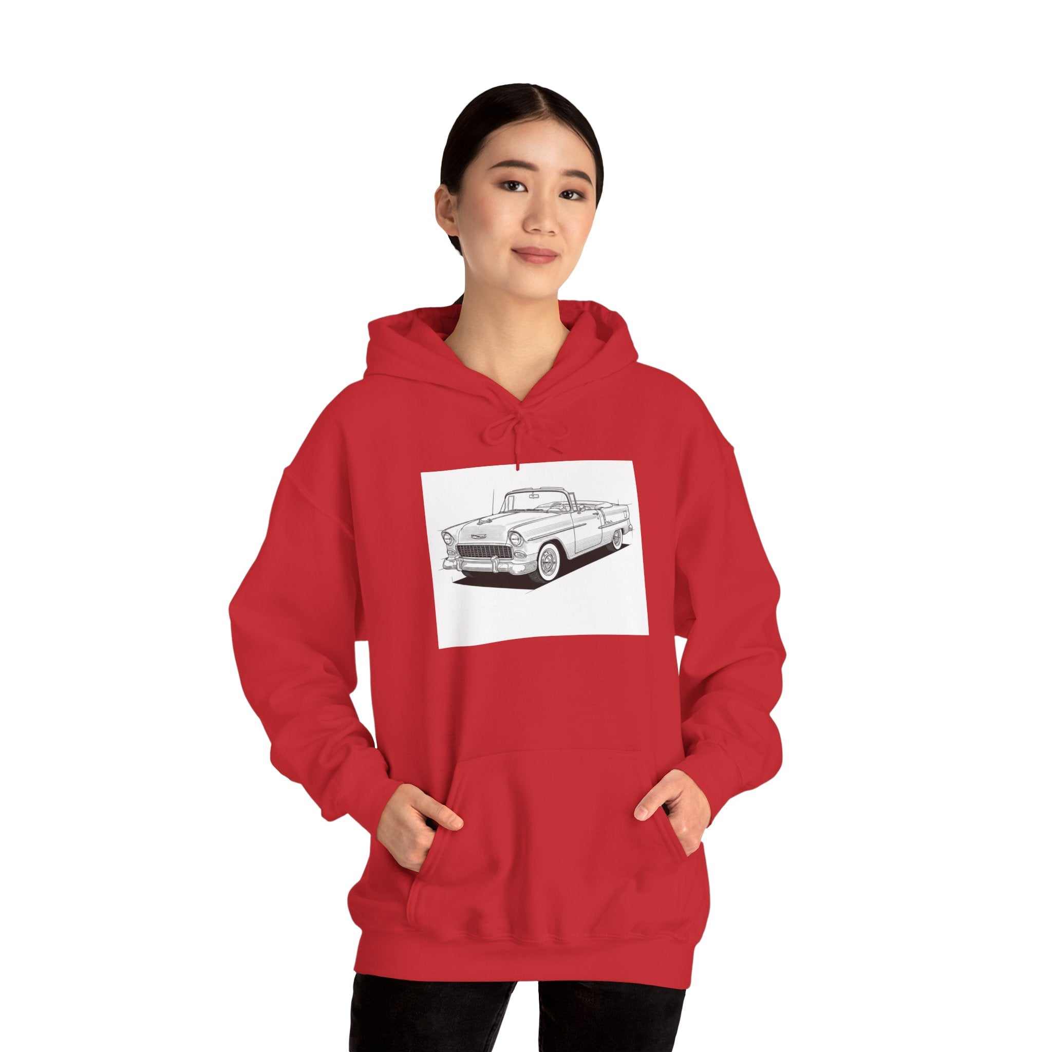 1955 Bel Air Classic Car Hoodie – Retro Chevy Sweatshirt for Vintage Car Lovers
