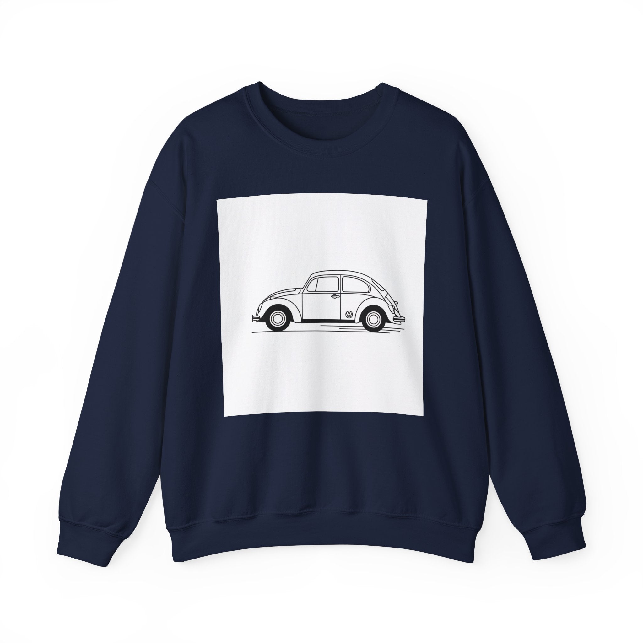 Volkswagen Beetle Outline Crewneck Sweatshirt — Classic Vintage Car Jumper