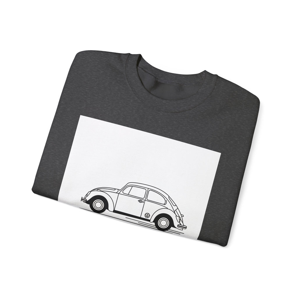 Volkswagen Beetle Outline Crewneck Sweatshirt — Classic Vintage Car Jumper