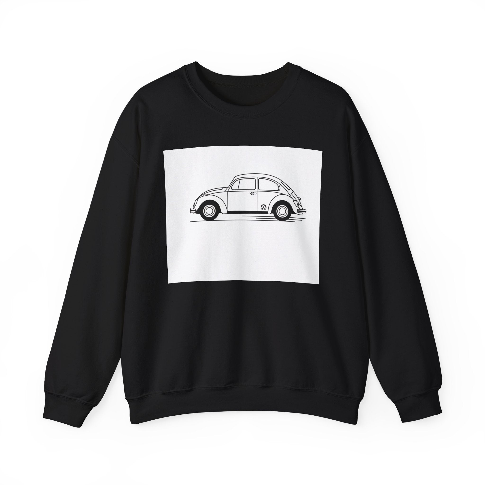 Volkswagen Beetle Outline Crewneck Sweatshirt — Classic Vintage Car Jumper