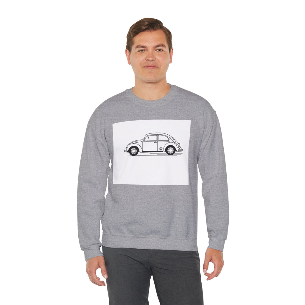Volkswagen Beetle Outline Crewneck Sweatshirt — Classic Vintage Car Jumper