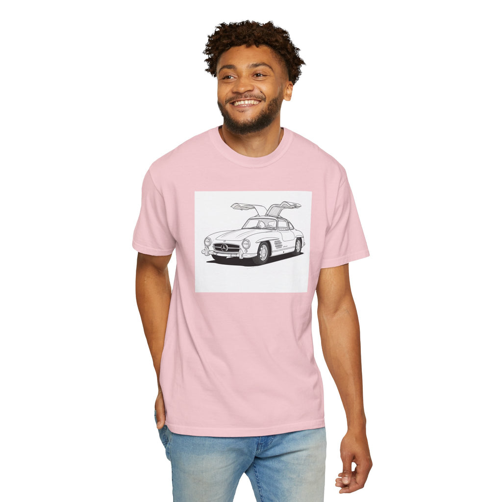 Mercedes 300SL Gullwing Line Art T-shirt — Classic Car Enthusiast Gift for Him or Her