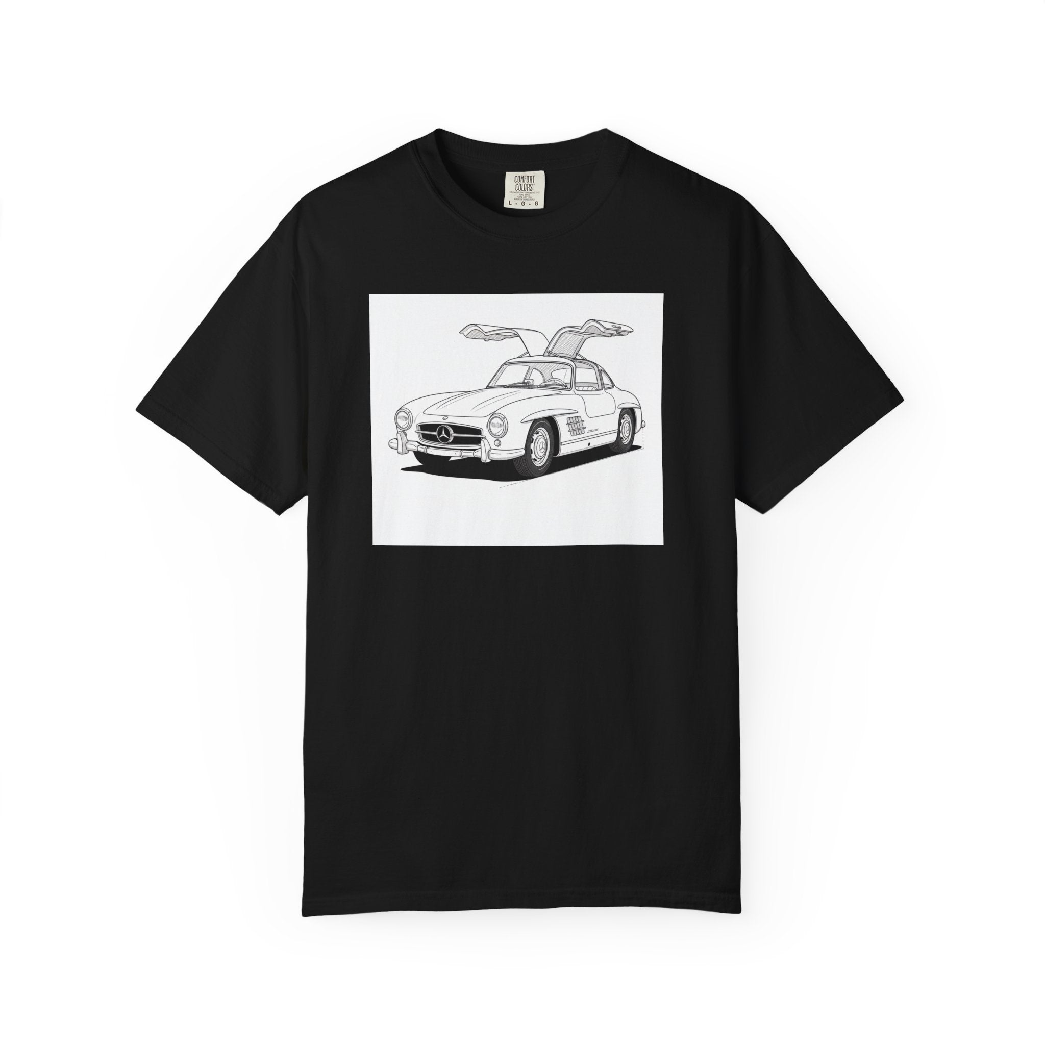 Mercedes 300SL Gullwing Line Art T-shirt — Classic Car Enthusiast Gift for Him or Her