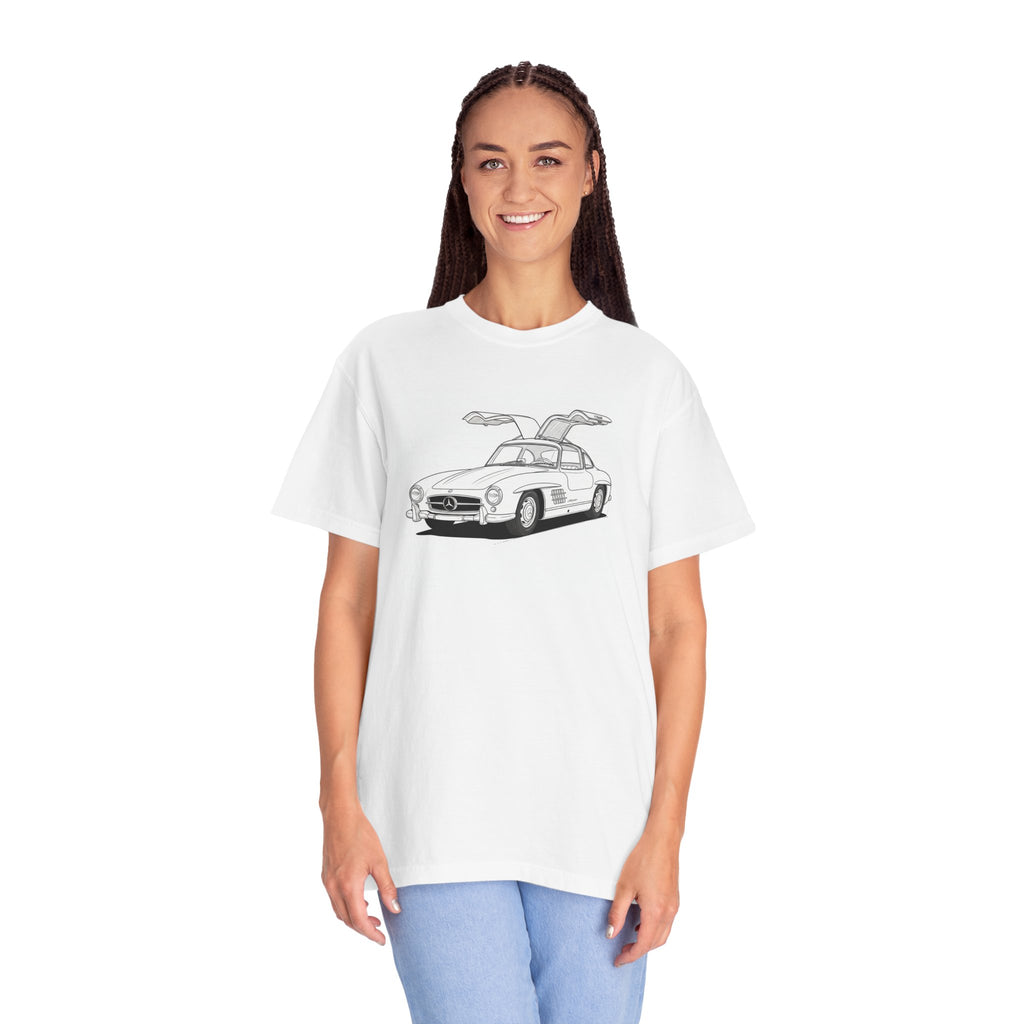Mercedes 300SL Gullwing Line Art T-shirt — Classic Car Enthusiast Gift for Him or Her