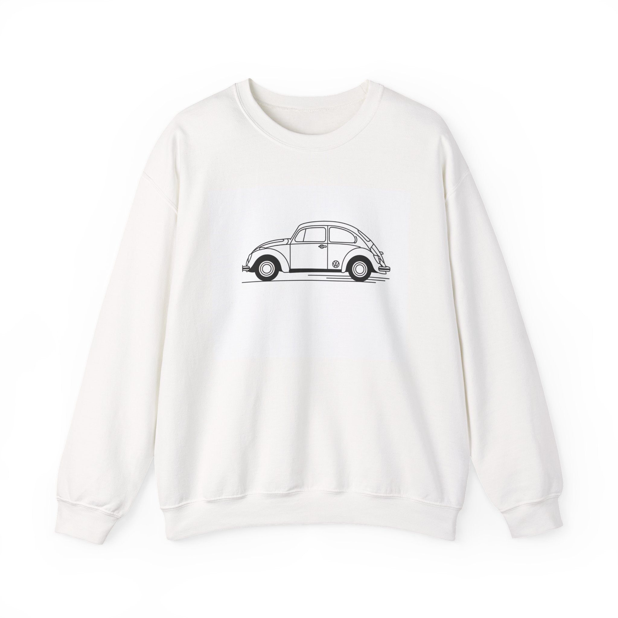 Volkswagen Beetle Outline Crewneck Sweatshirt — Classic Vintage Car Jumper