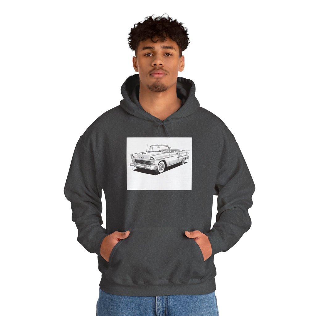 1955 Bel Air Classic Car Hoodie – Retro Chevy Sweatshirt for Vintage Car Lovers