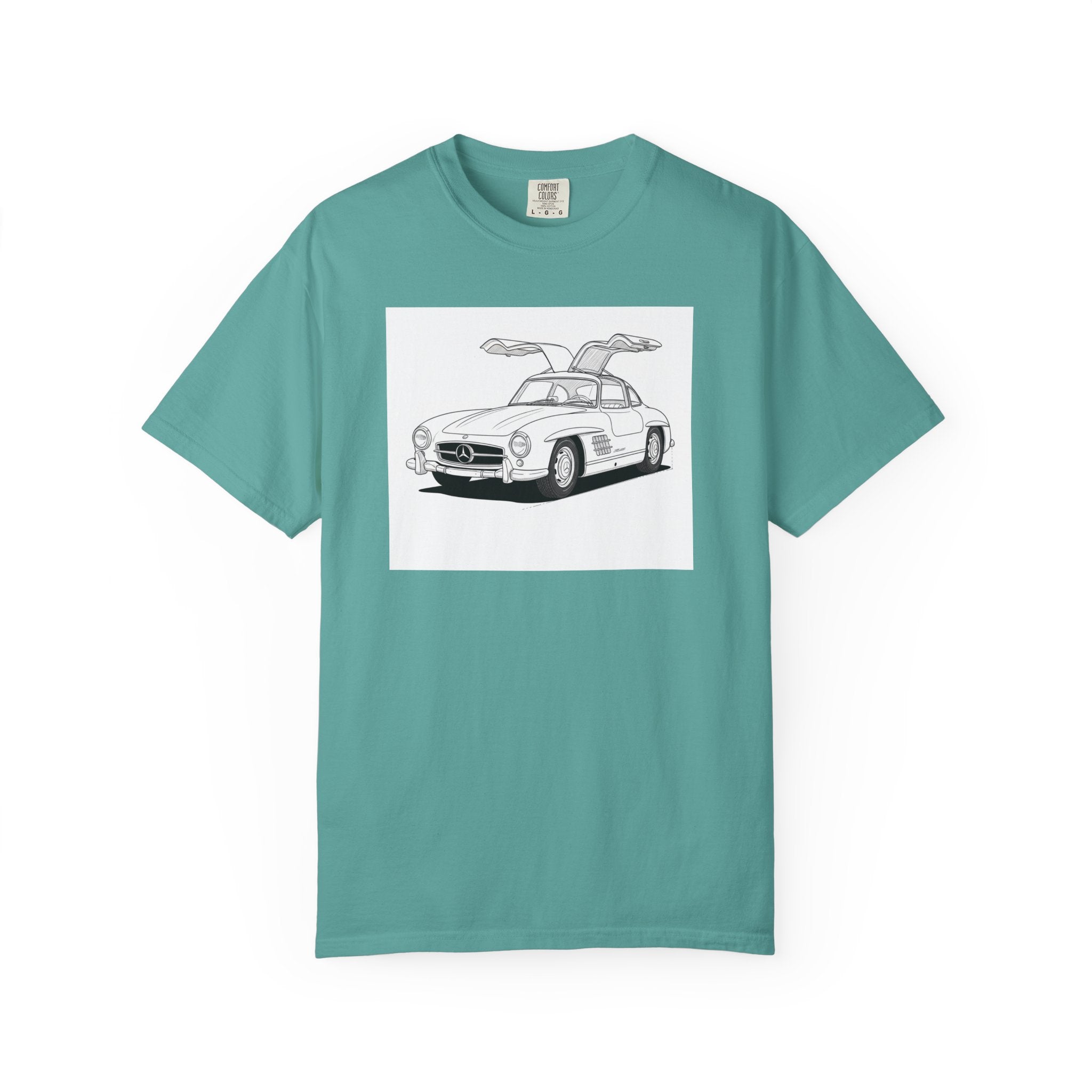Mercedes 300SL Gullwing Line Art T-shirt — Classic Car Enthusiast Gift for Him or Her